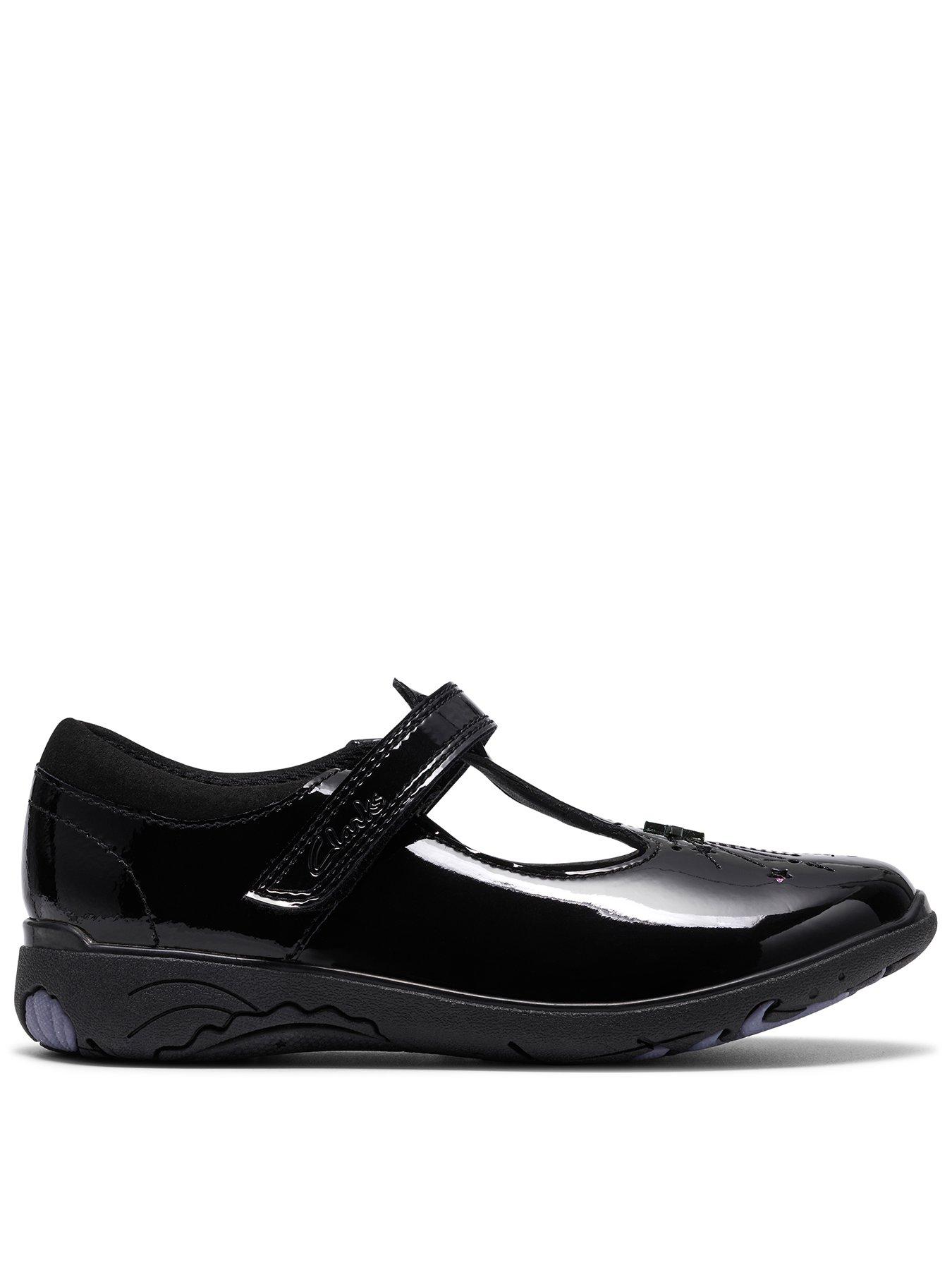 Clarks Toddler Relda Magic T-bar Patent Shoe - Black