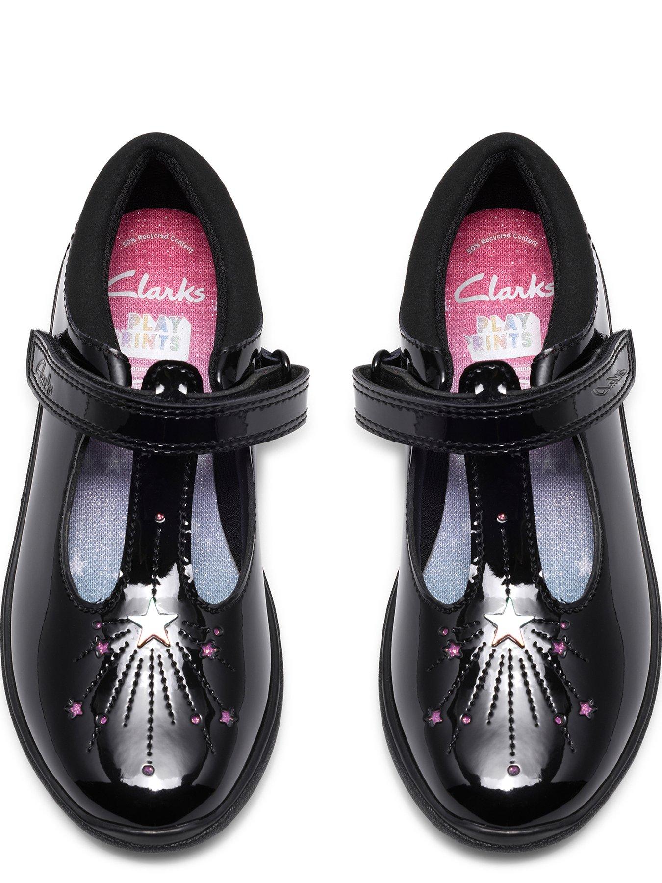 Image 4 of 6 of Clarks Kids Relda Magic T-bar Patent Shoe - Black