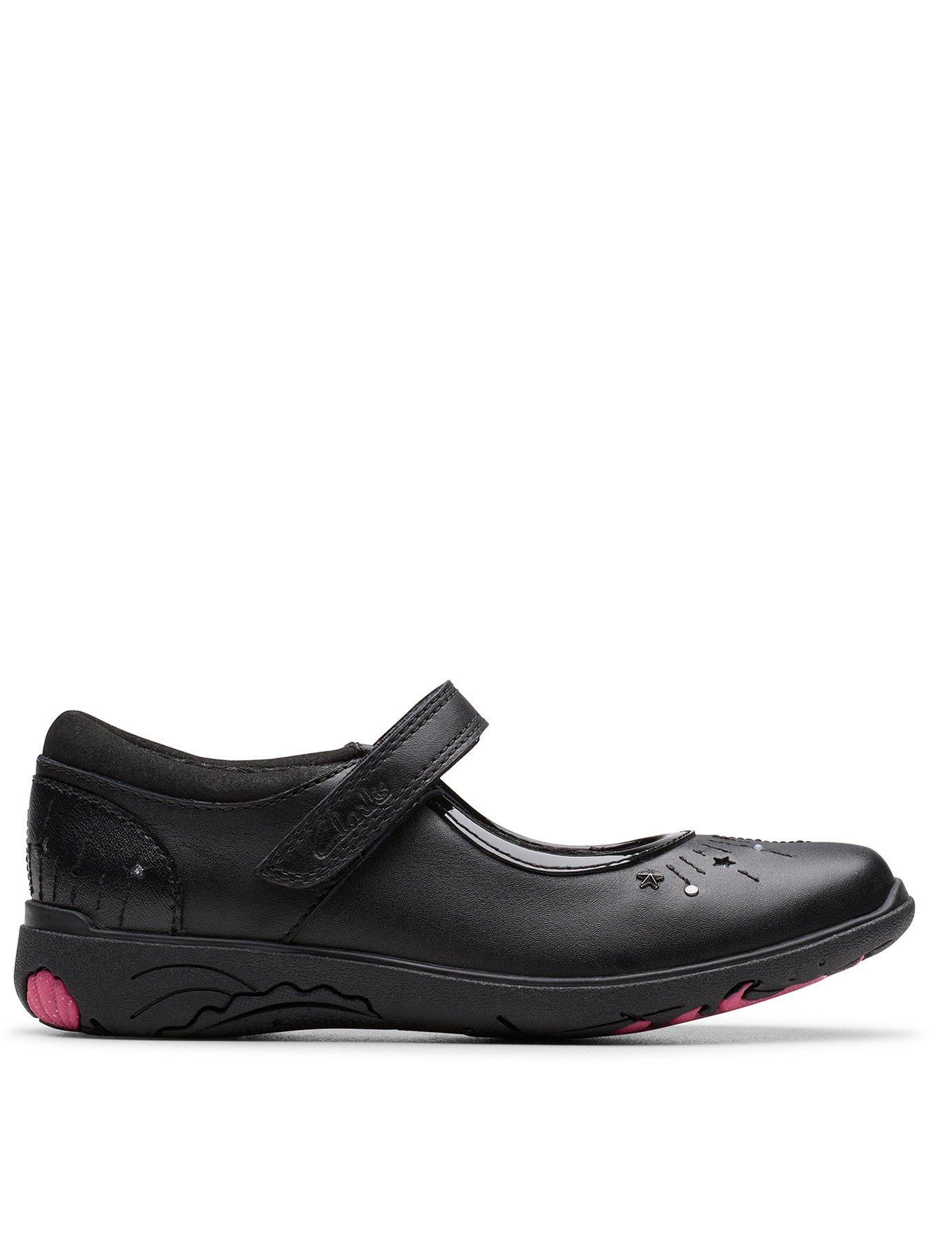 Clarks Junior Relda Wish Leather Mary-jane Shoe - Black