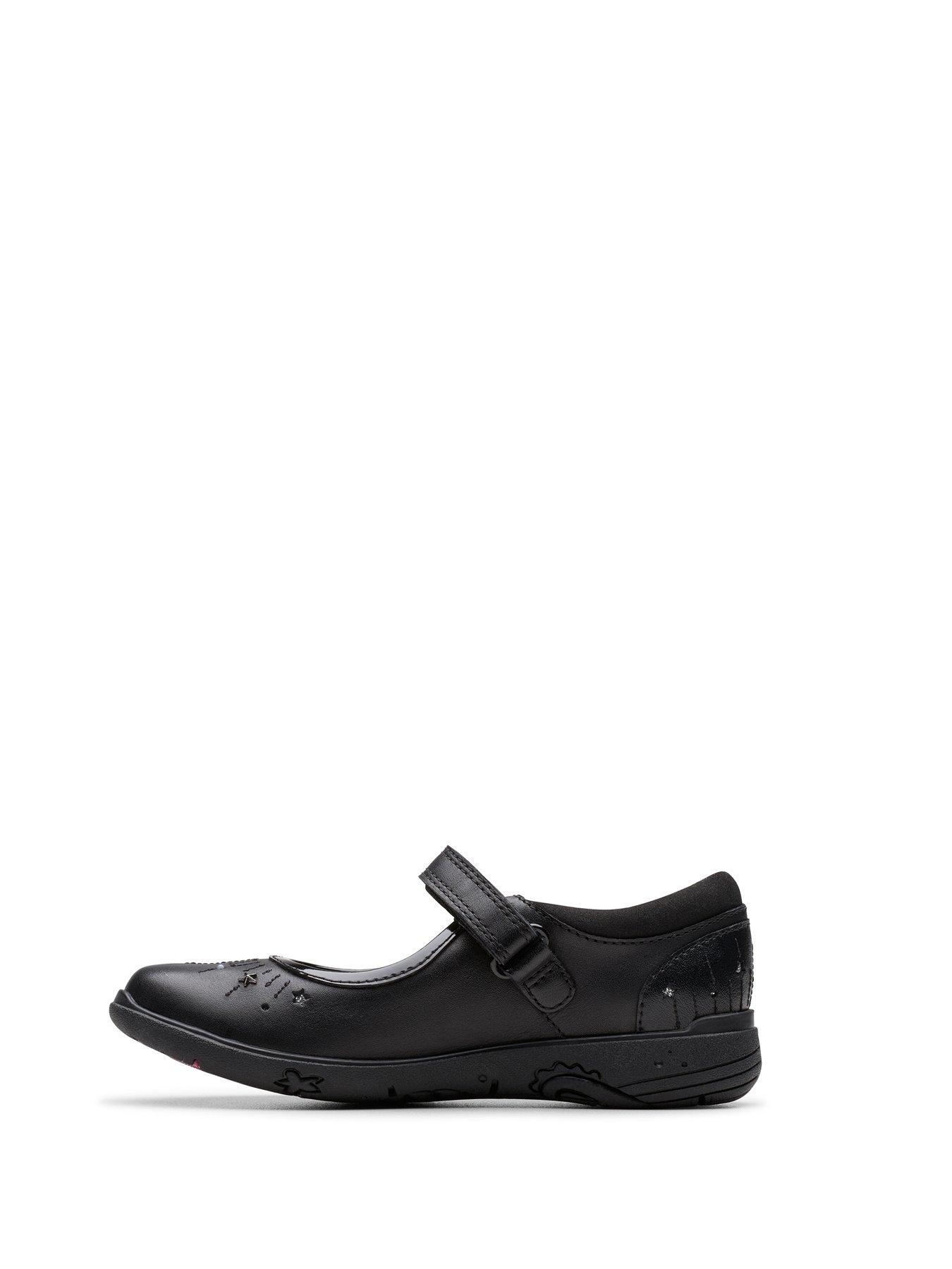Image 6 of 6 of Clarks Junior Relda Wish Leather Mary-jane Shoe - Black