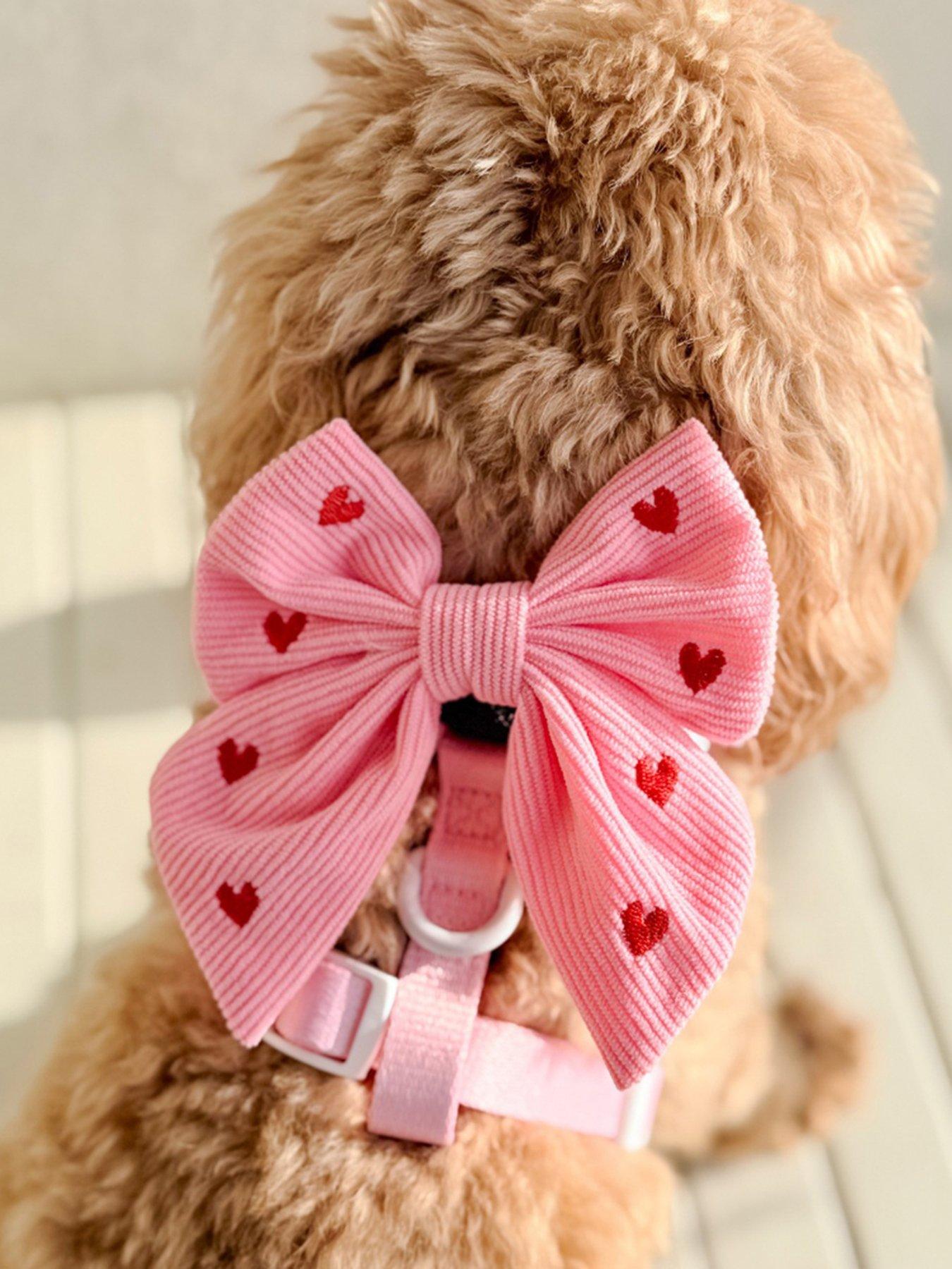 Cocopup Pink Heartstrings Cord Sailor Bow Tie