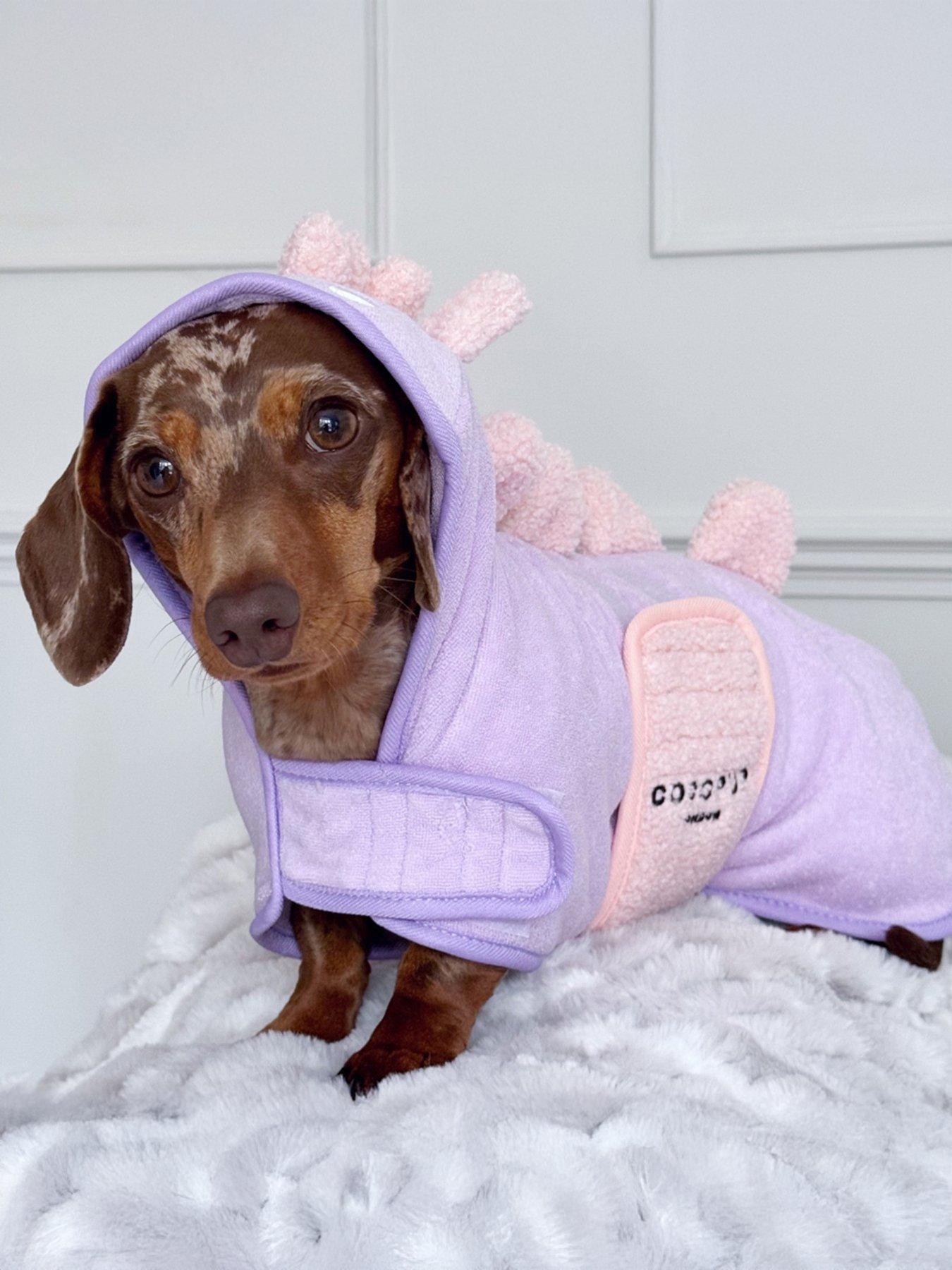Cocopup Nessie The Dino Drying Robe - Extra Small in Lilac