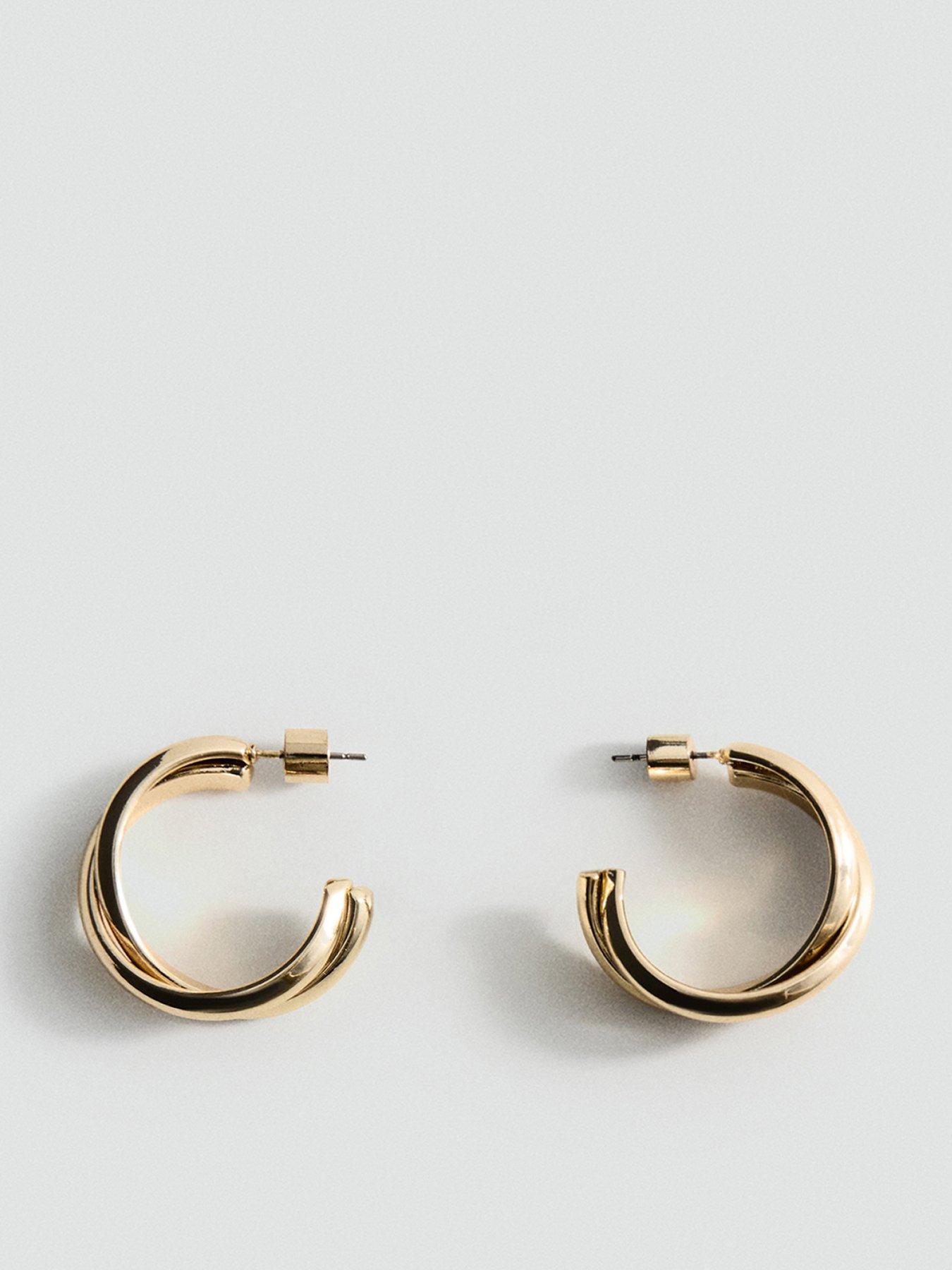 Image 1 of 3 of Mango Interlinked Hoop Earrings - Gold