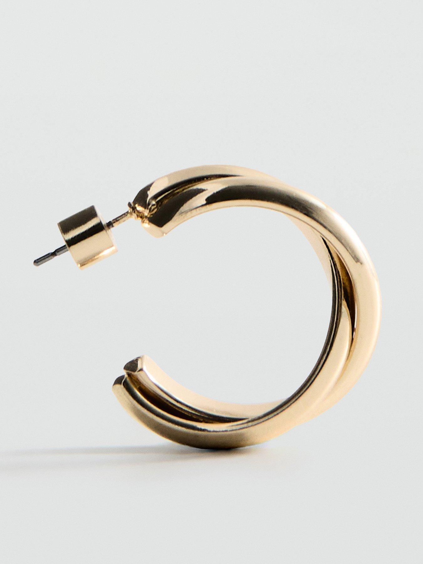 Image 3 of 3 of Mango Interlinked Hoop Earrings - Gold