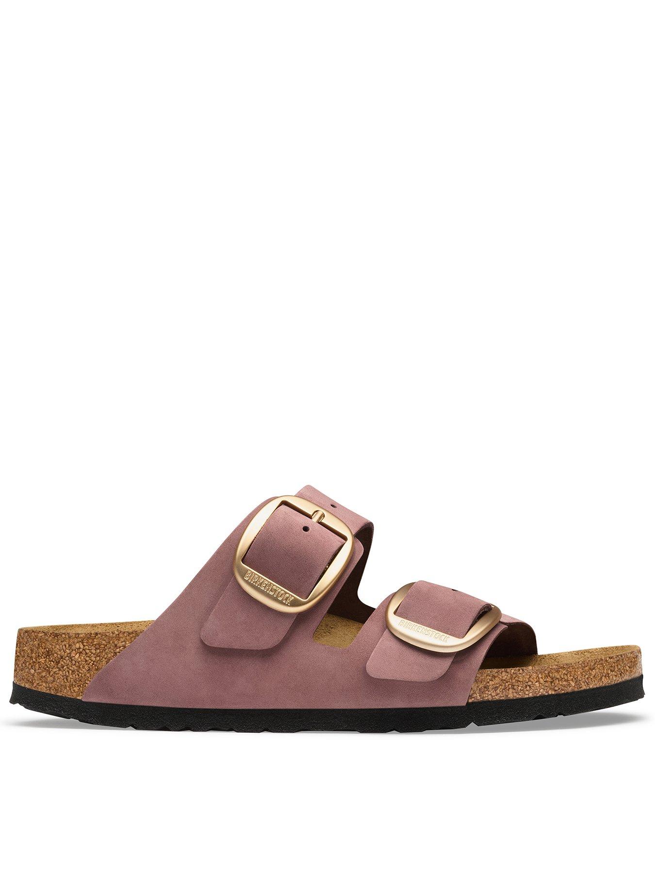 Image 1 of 3 of Birkenstock Womens Arizona Big Buckle Nubuck Leather Sandal - Pepper