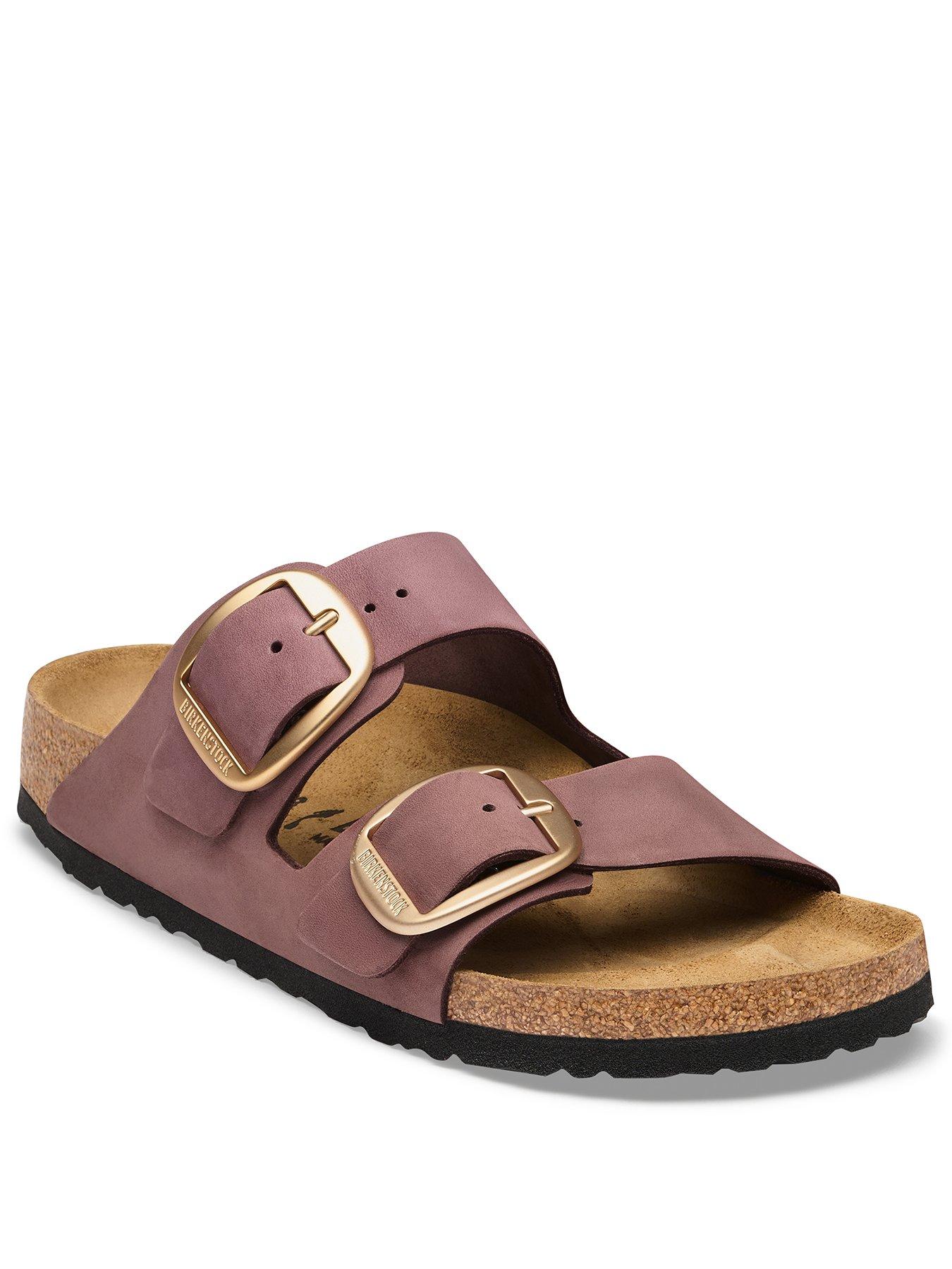 Image 2 of 3 of Birkenstock Womens Arizona Big Buckle Nubuck Leather Sandal - Pepper