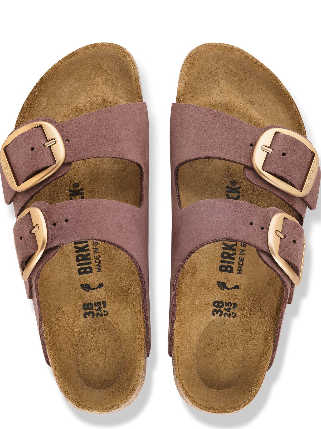 Image 3 of 3 of Birkenstock Womens Arizona Big Buckle Nubuck Leather Sandal - Pepper
