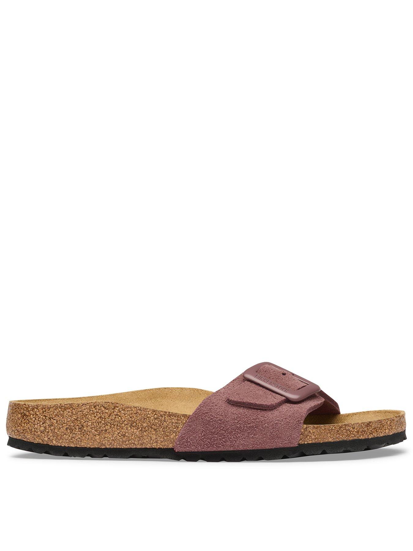 Image 1 of 3 of Birkenstock Womens Madrid Cushion Buckle Suede Leather Sandal - Pepper
