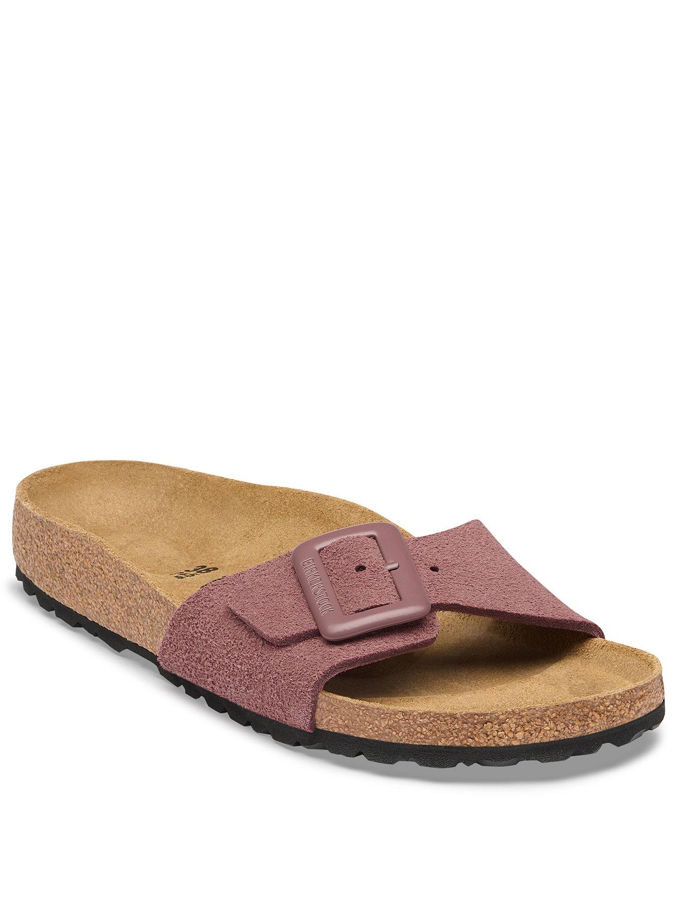 Image 2 of 3 of Birkenstock Womens Madrid Cushion Buckle Suede Leather Sandal - Pepper