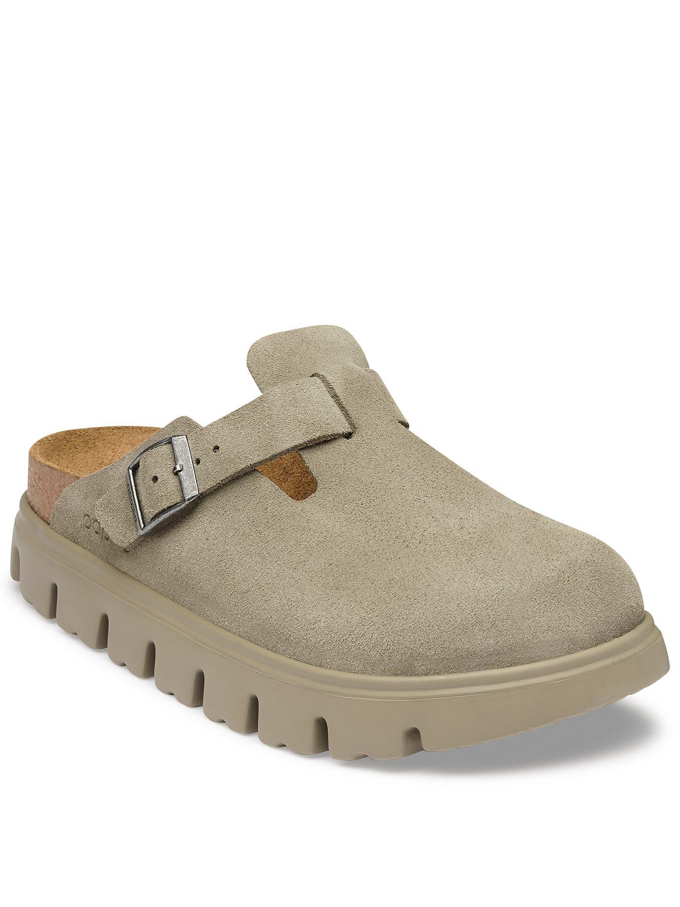 Birkenstock Womens Boston Chunky Suede Leather - Taupe