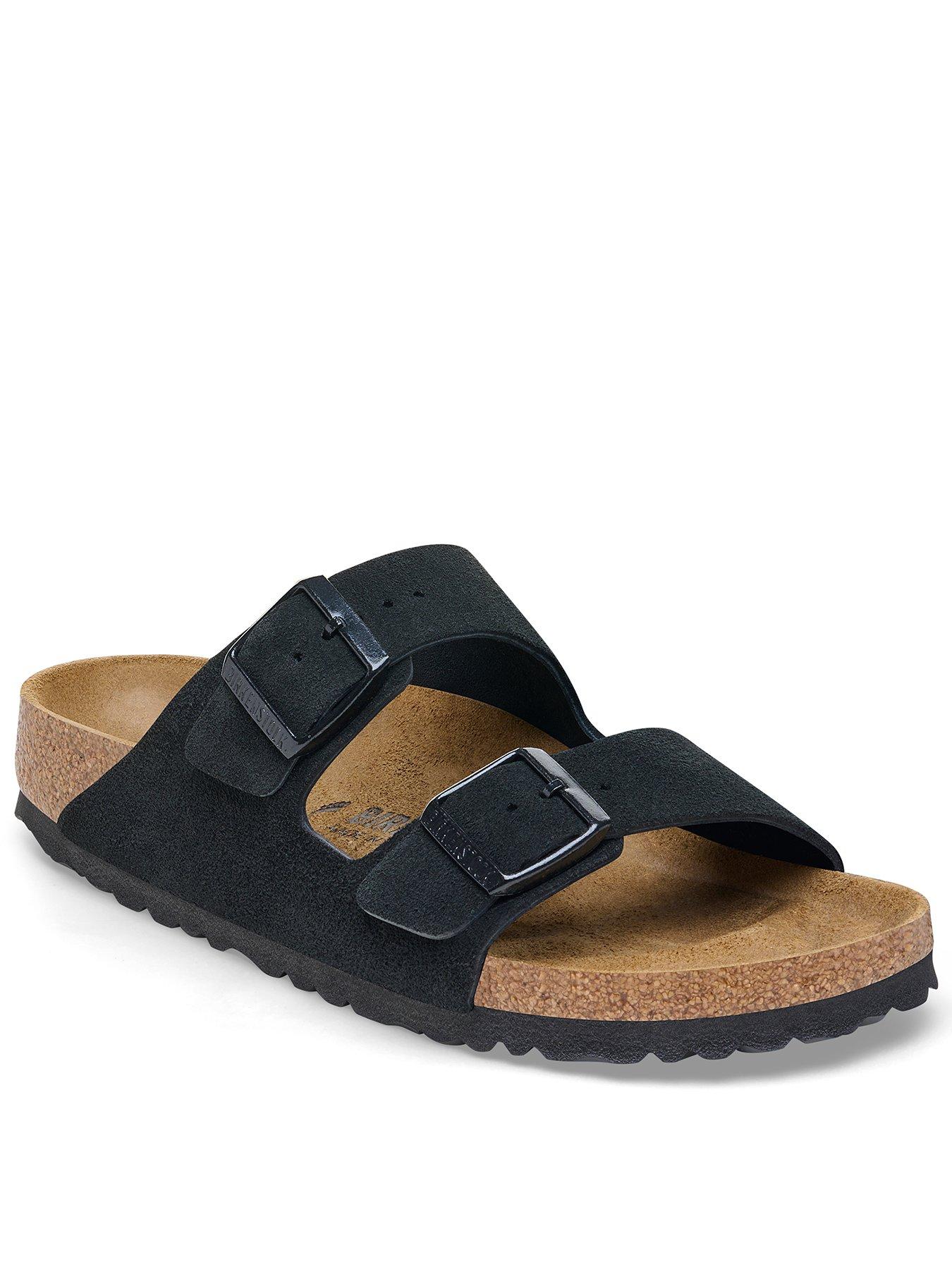 Image 1 of 3 of Birkenstock Arizona Suede Two Strap Sandals - Black