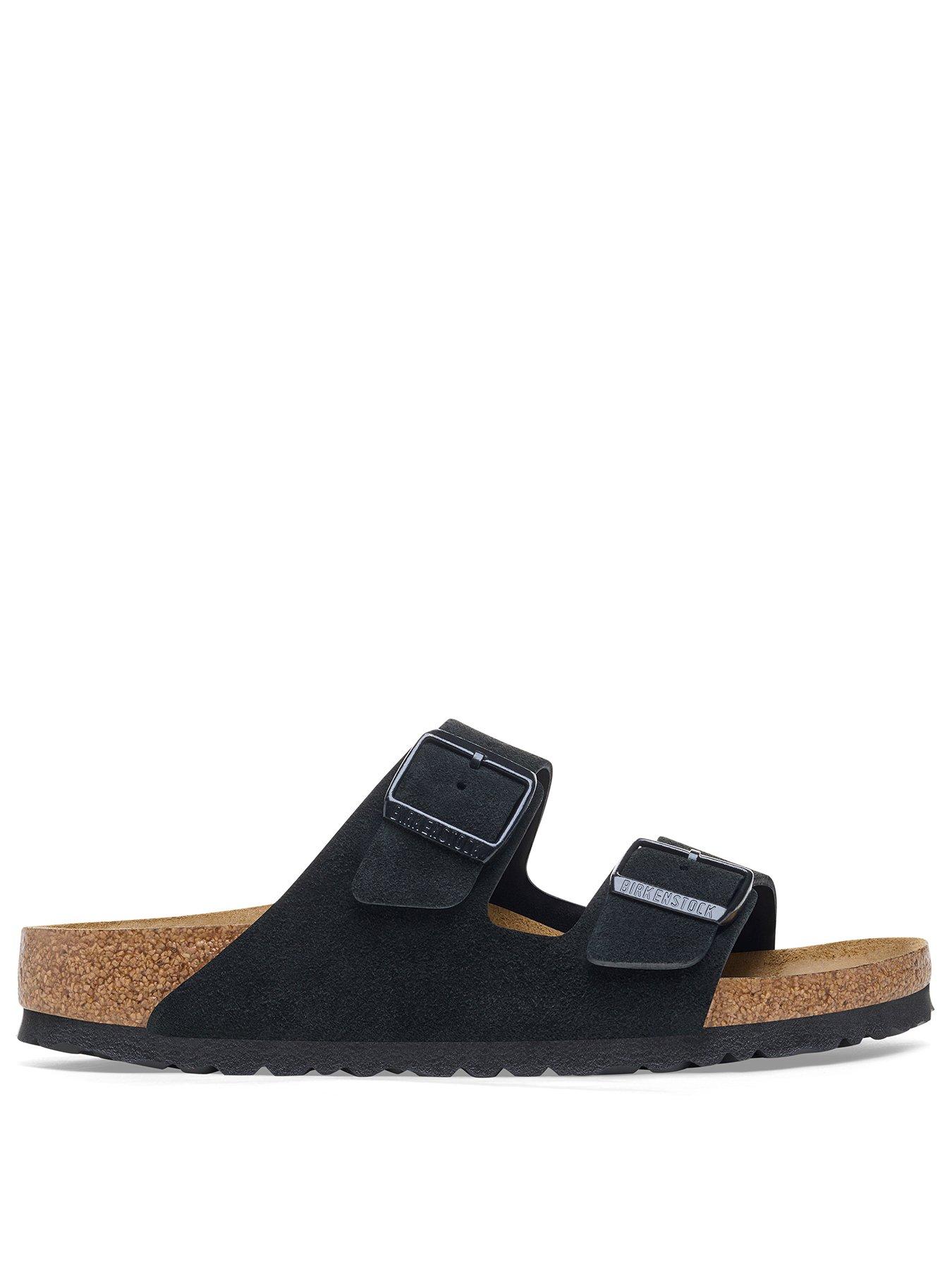 Image 2 of 3 of Birkenstock Arizona Suede Two Strap Sandals - Black