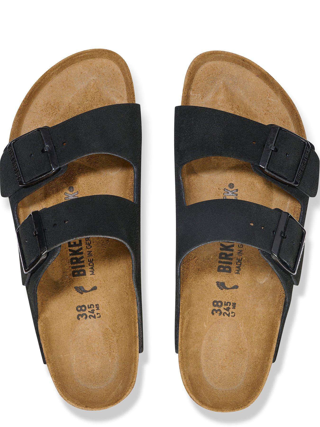 Image 3 of 3 of Birkenstock Arizona Suede Two Strap Sandals - Black