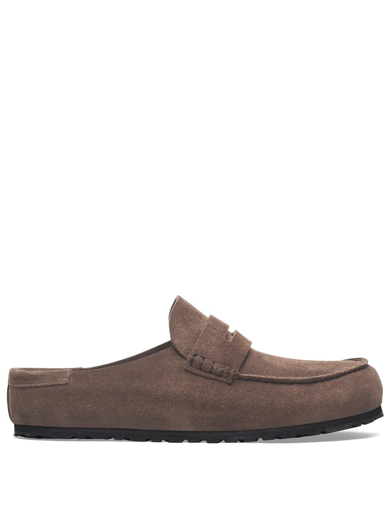 Image 2 of 3 of Birkenstock Womens Naples Wrapped Suede Leather Loafer - Concrete Gray