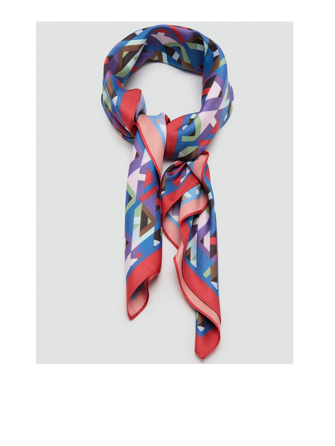 Mango Geometric Printed Foulard - Blue