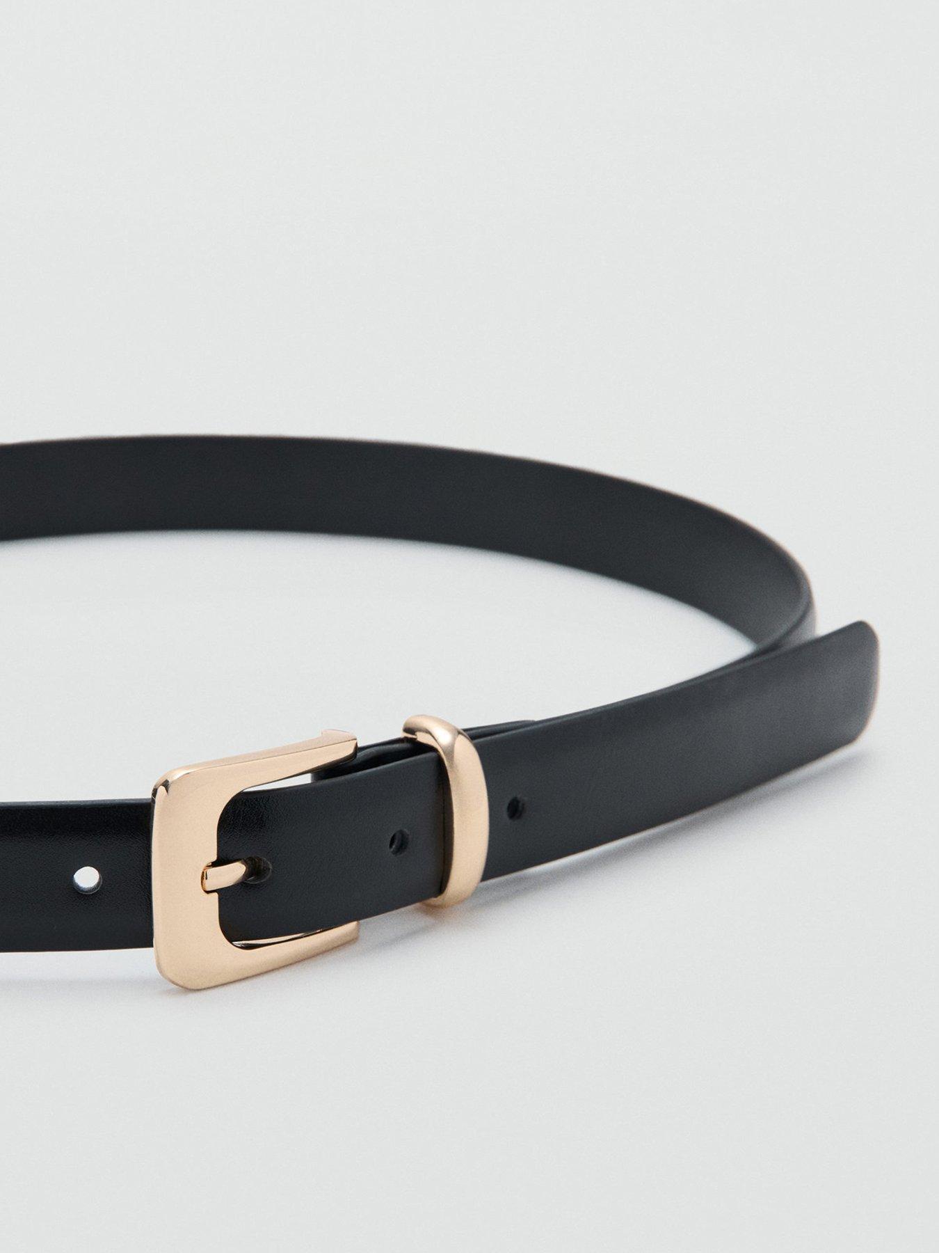 Image 2 of 4 of Mango Square Buckle Belt - Black