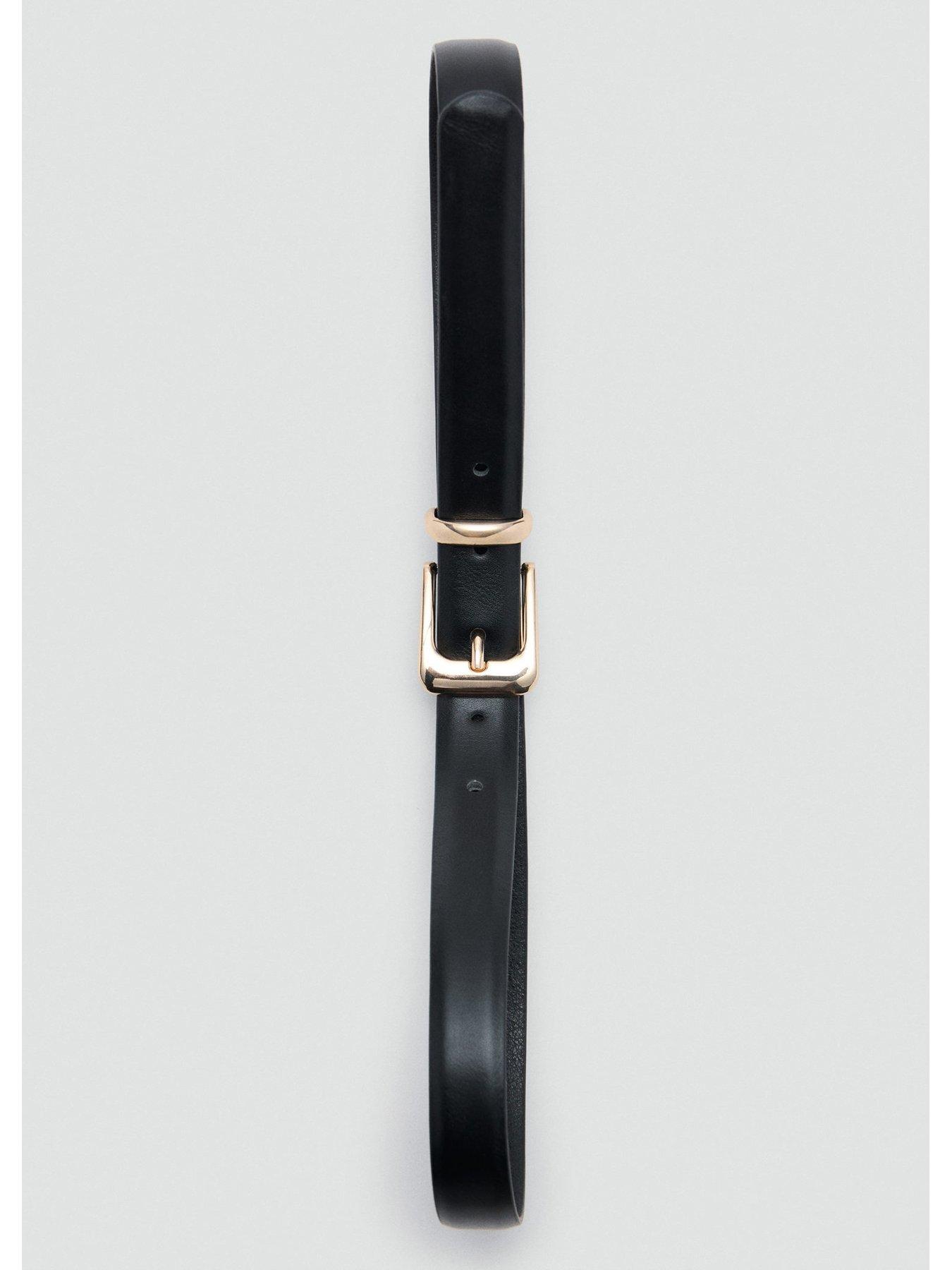 Image 3 of 4 of Mango Square Buckle Belt - Black