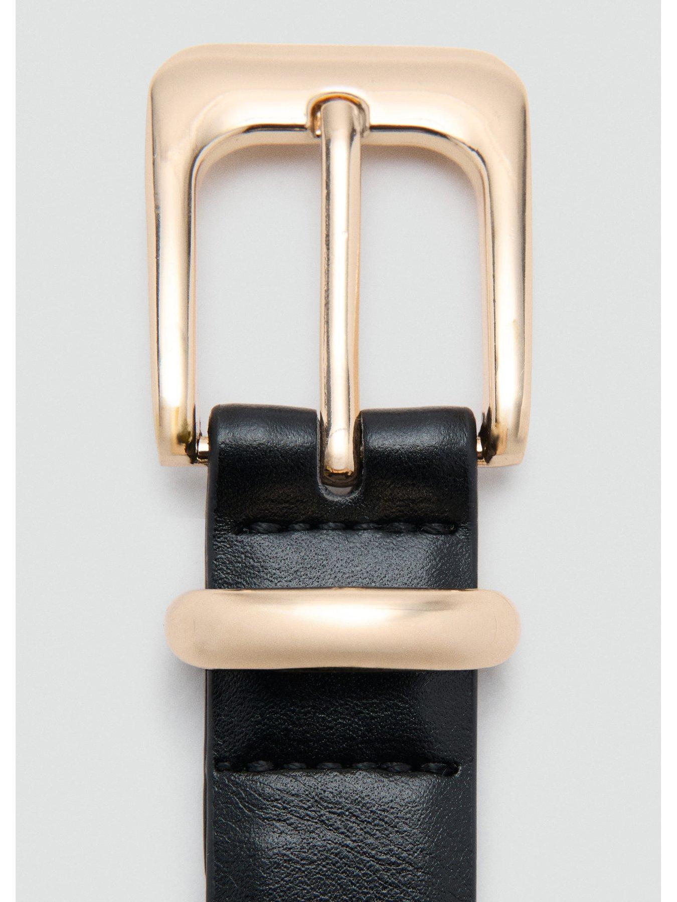 Image 4 of 4 of Mango Square Buckle Belt - Black