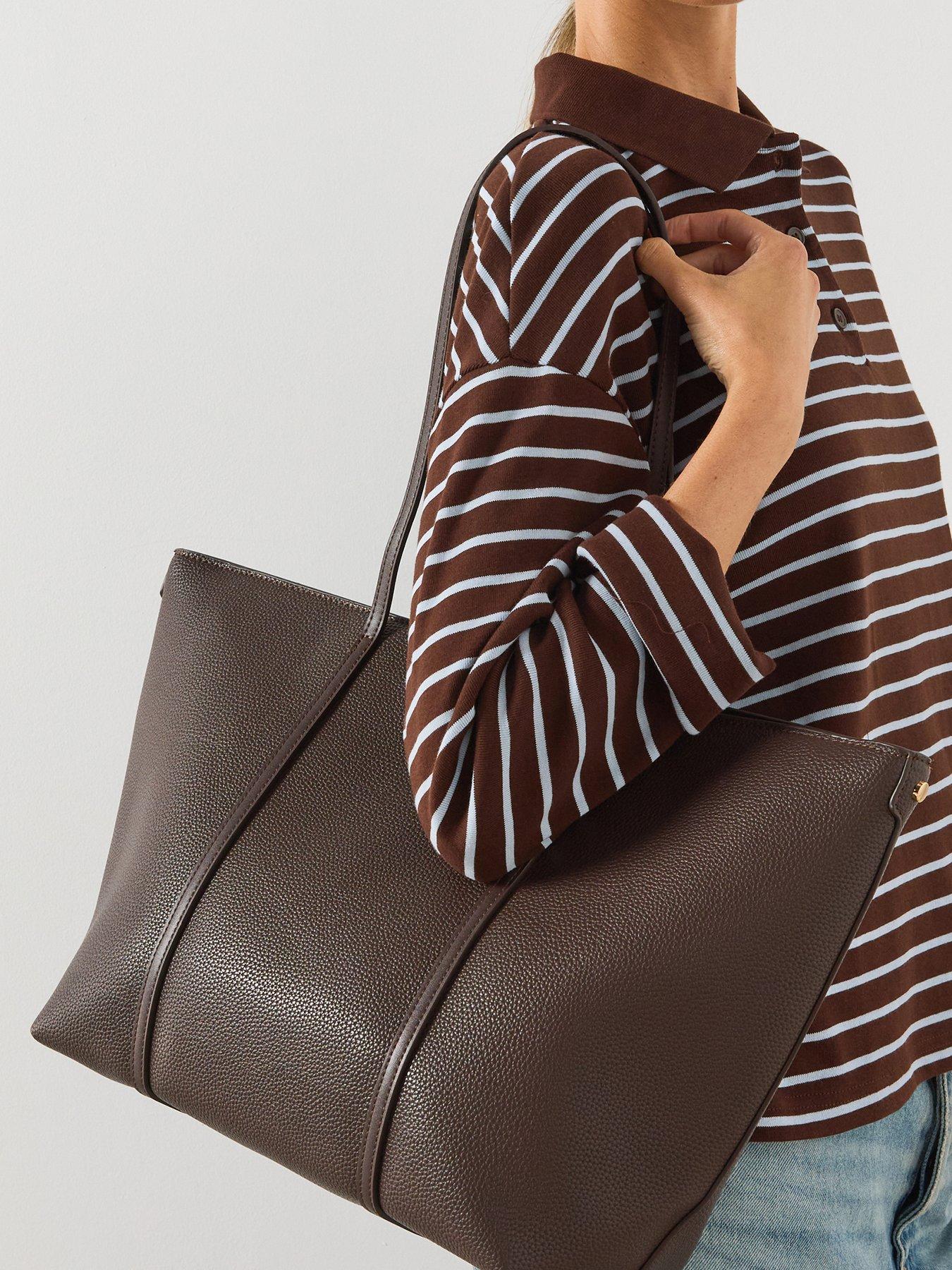 Mango Shopper Bag With Double Handle - Brown