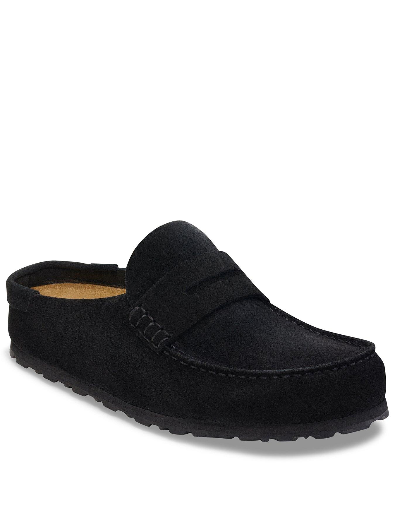 Birkenstock Womens Naples Wrapped Suede Leather Loafer - Black