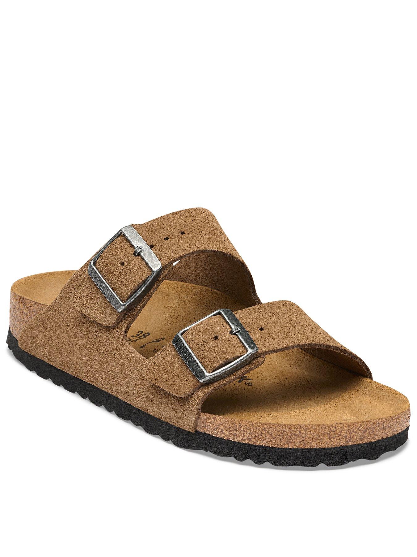 Birkenstock Arizona Suede Leather Unisex Sandals - Brown