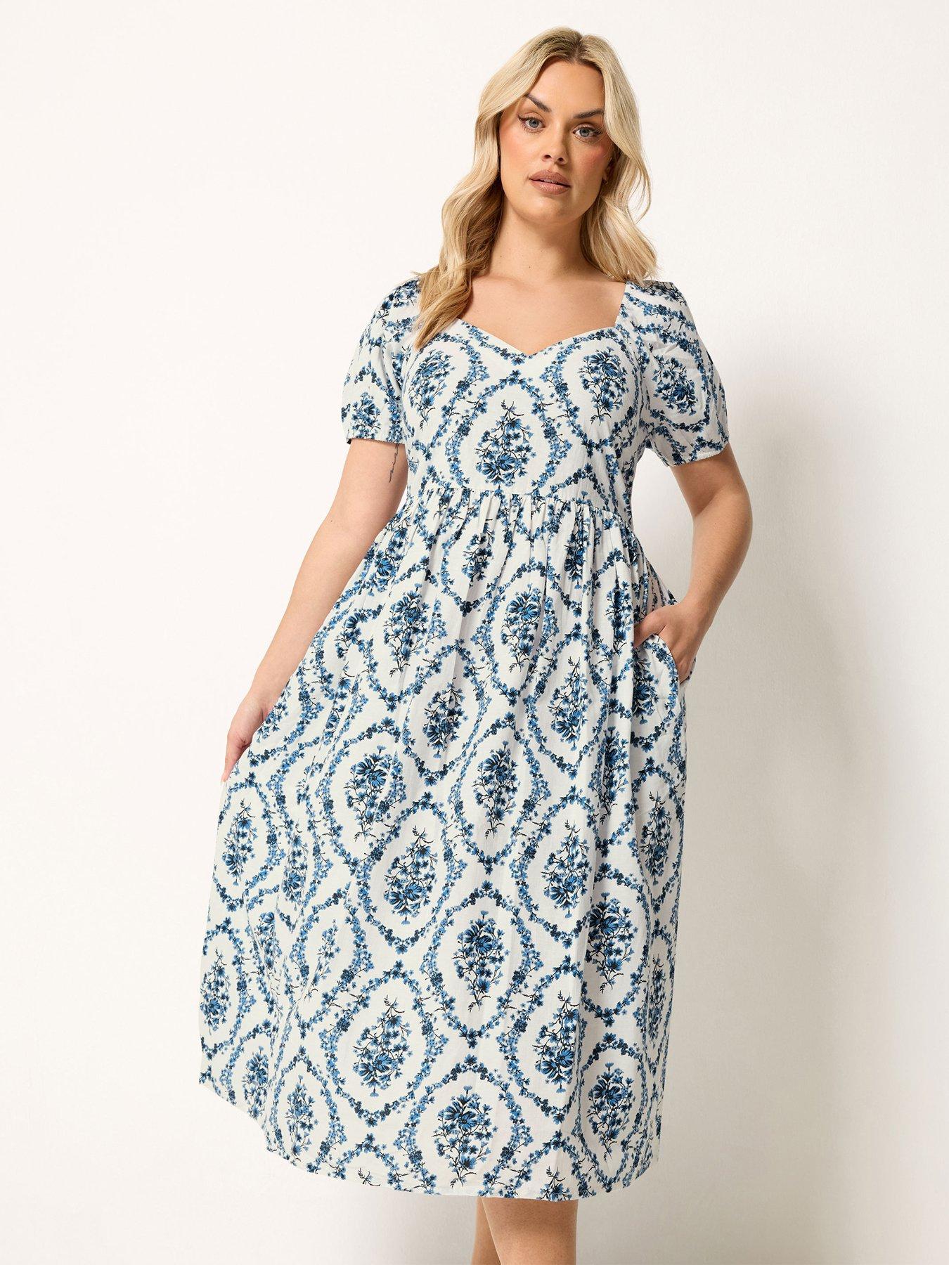 Yours Curve Short Puff Sleeve Midaxi Dress