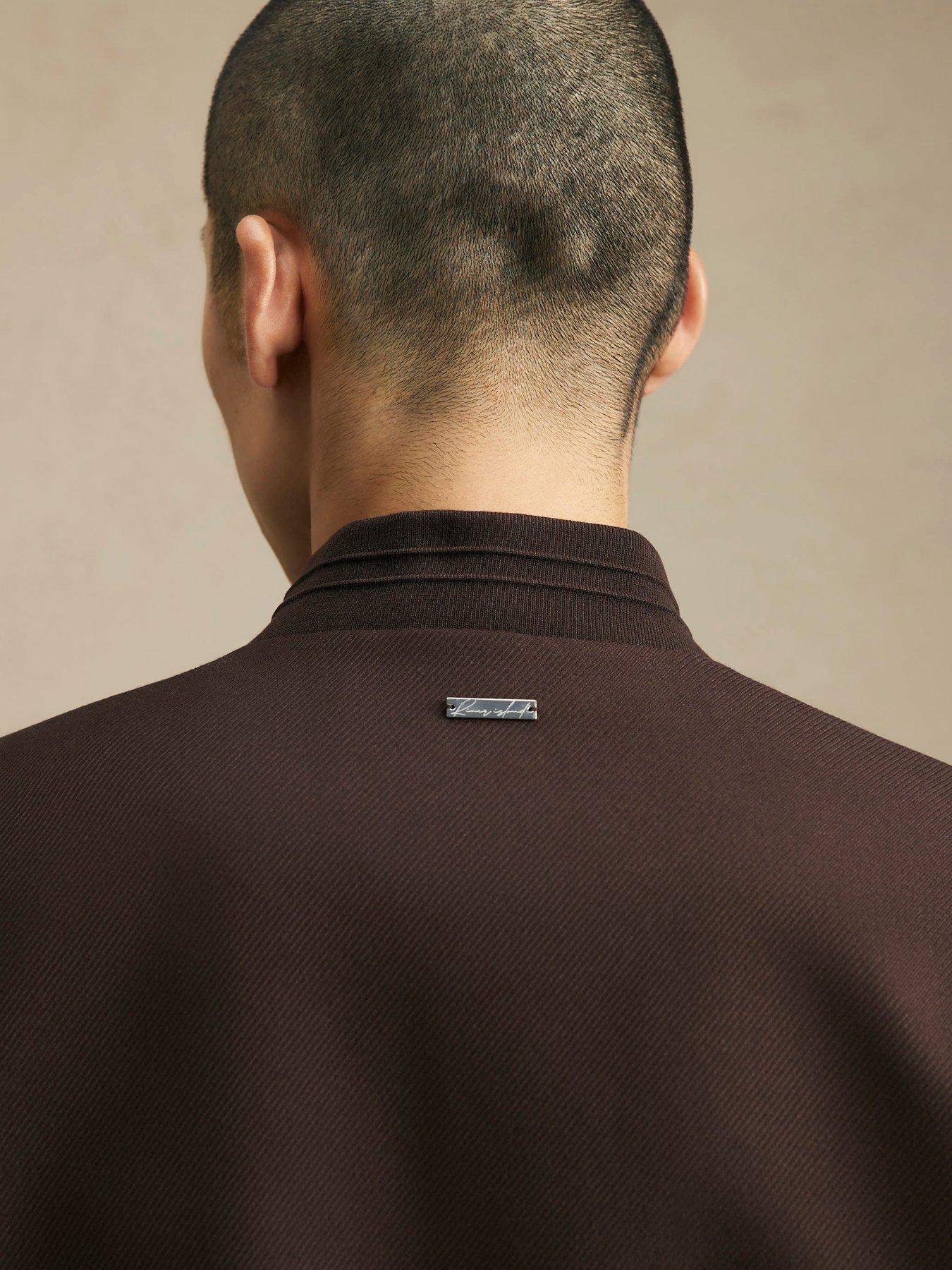 Image 2 of 7 of River Island River Island Mens Twill Press-Stud Bomber Jacket - Brown