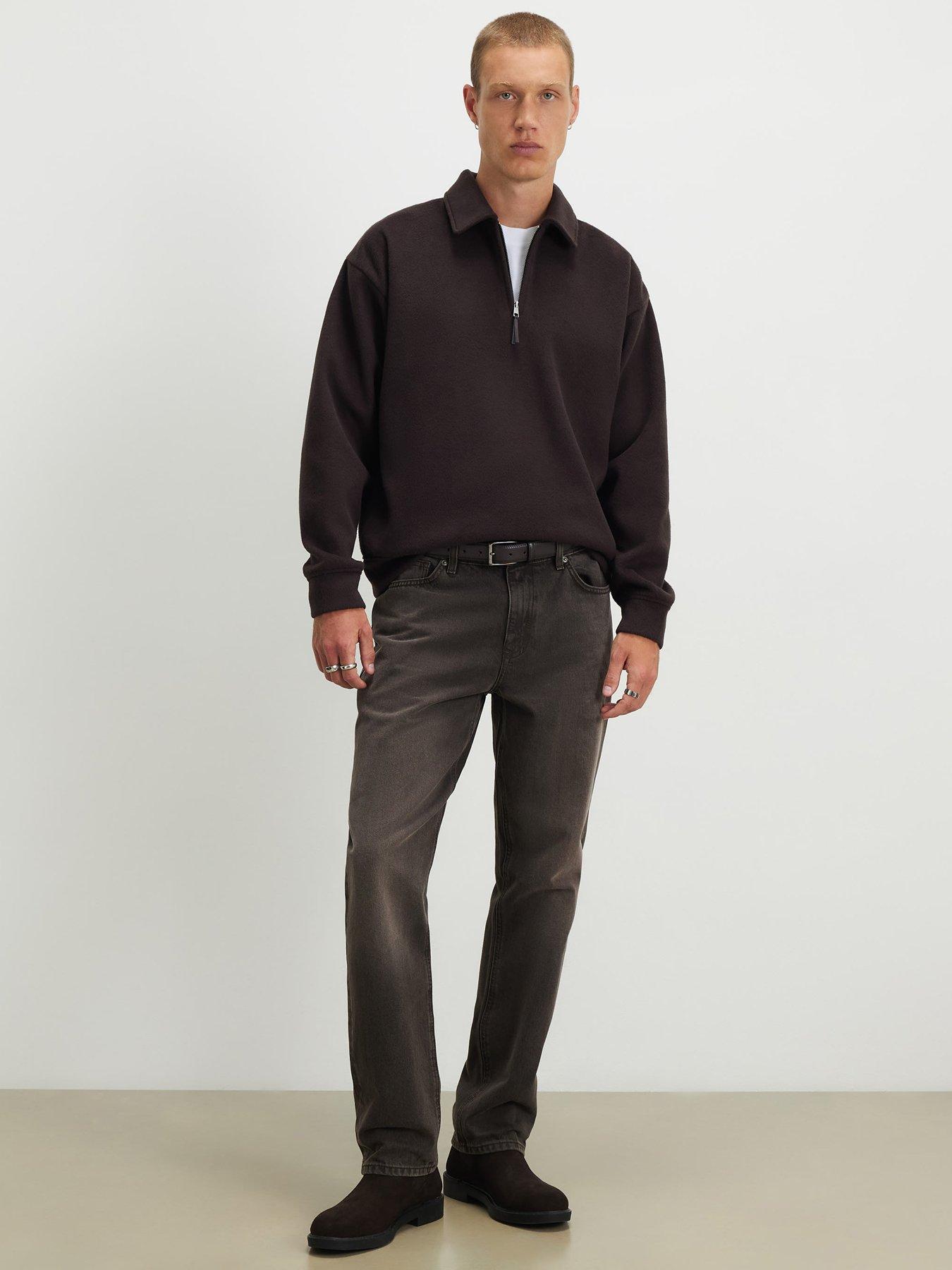 Image 3 of 6 of River Island Straight Leg Jeans - Brown