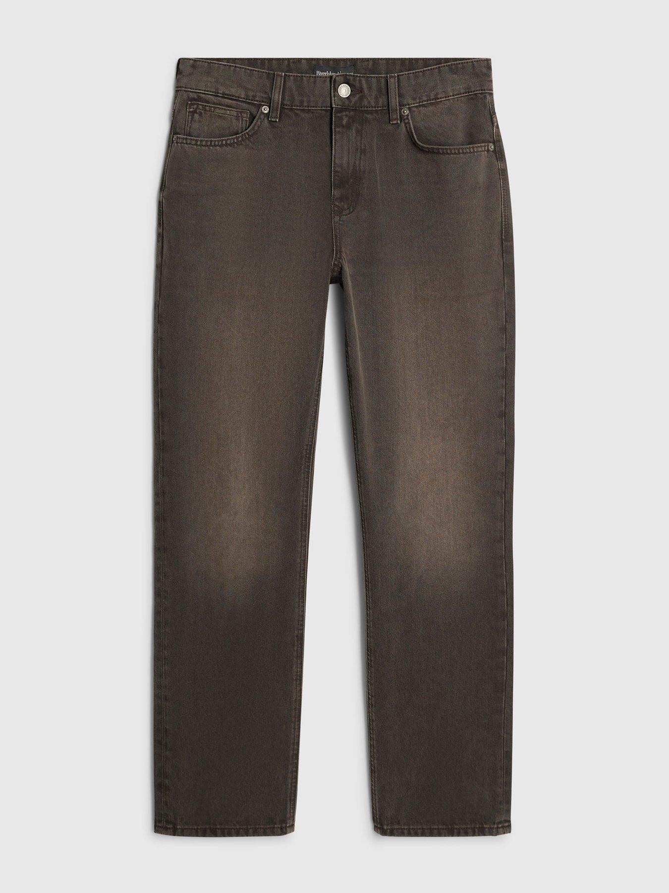 Image 6 of 6 of River Island Straight Leg Jeans - Brown
