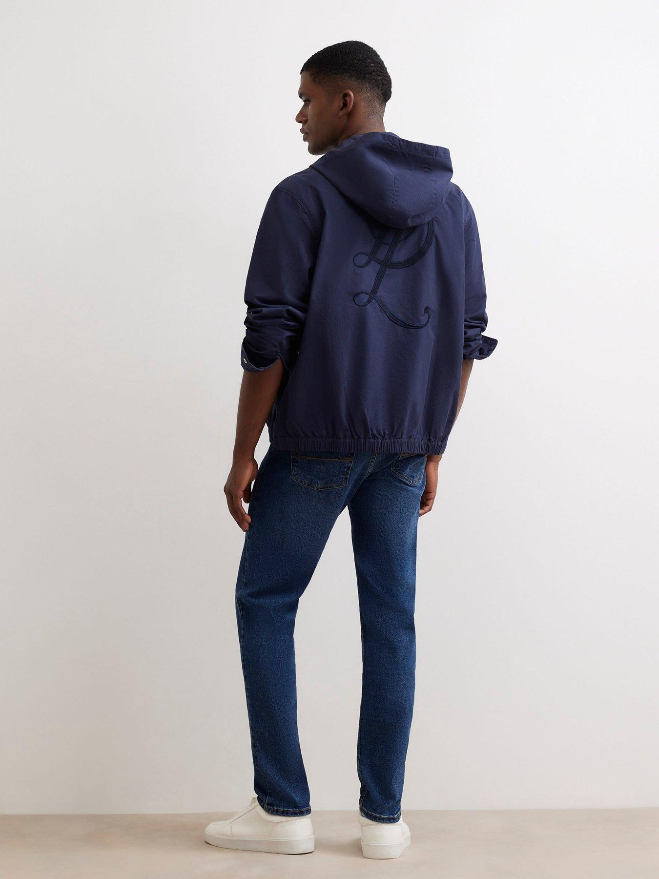Image 2 of 6 of River Island Mens Slim Fit Structured Jeans - Dark Wash