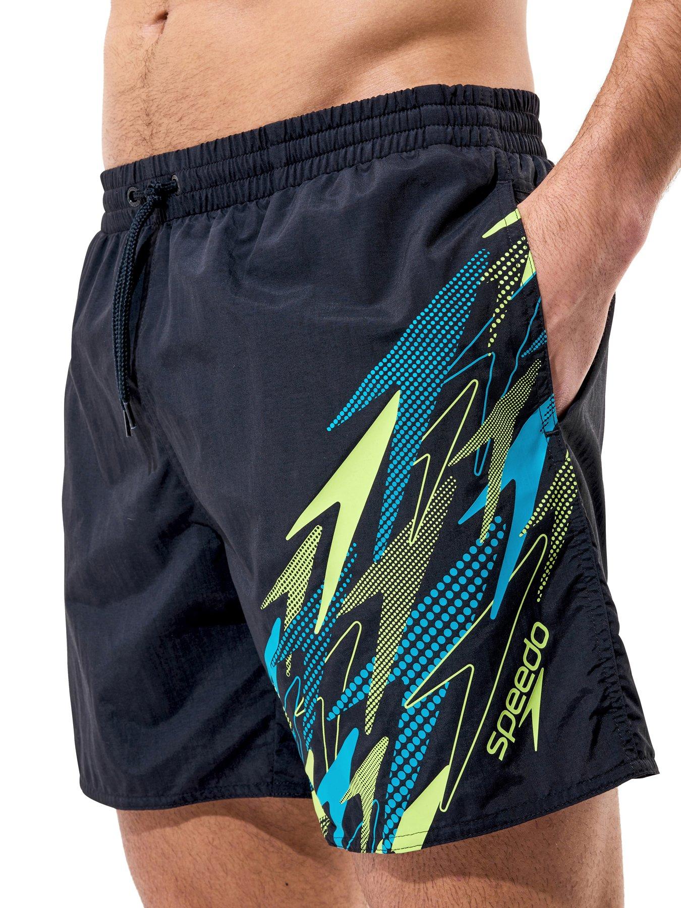 Image 1 of 5 of Speedo Mens Medley Logo Swim Shorts - Black/Green