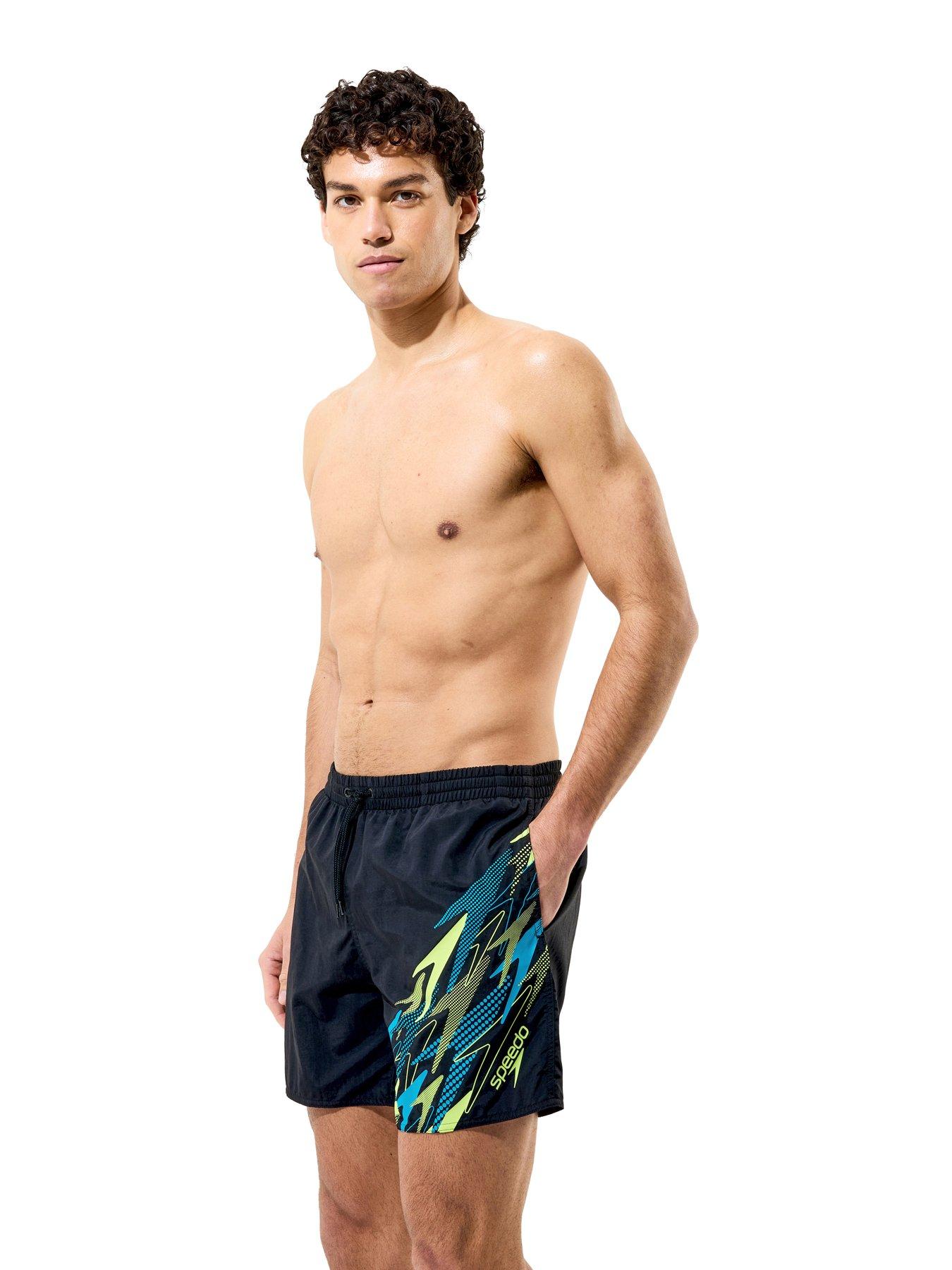 Image 4 of 5 of Speedo Mens Medley Logo Swim Shorts - Black/Green