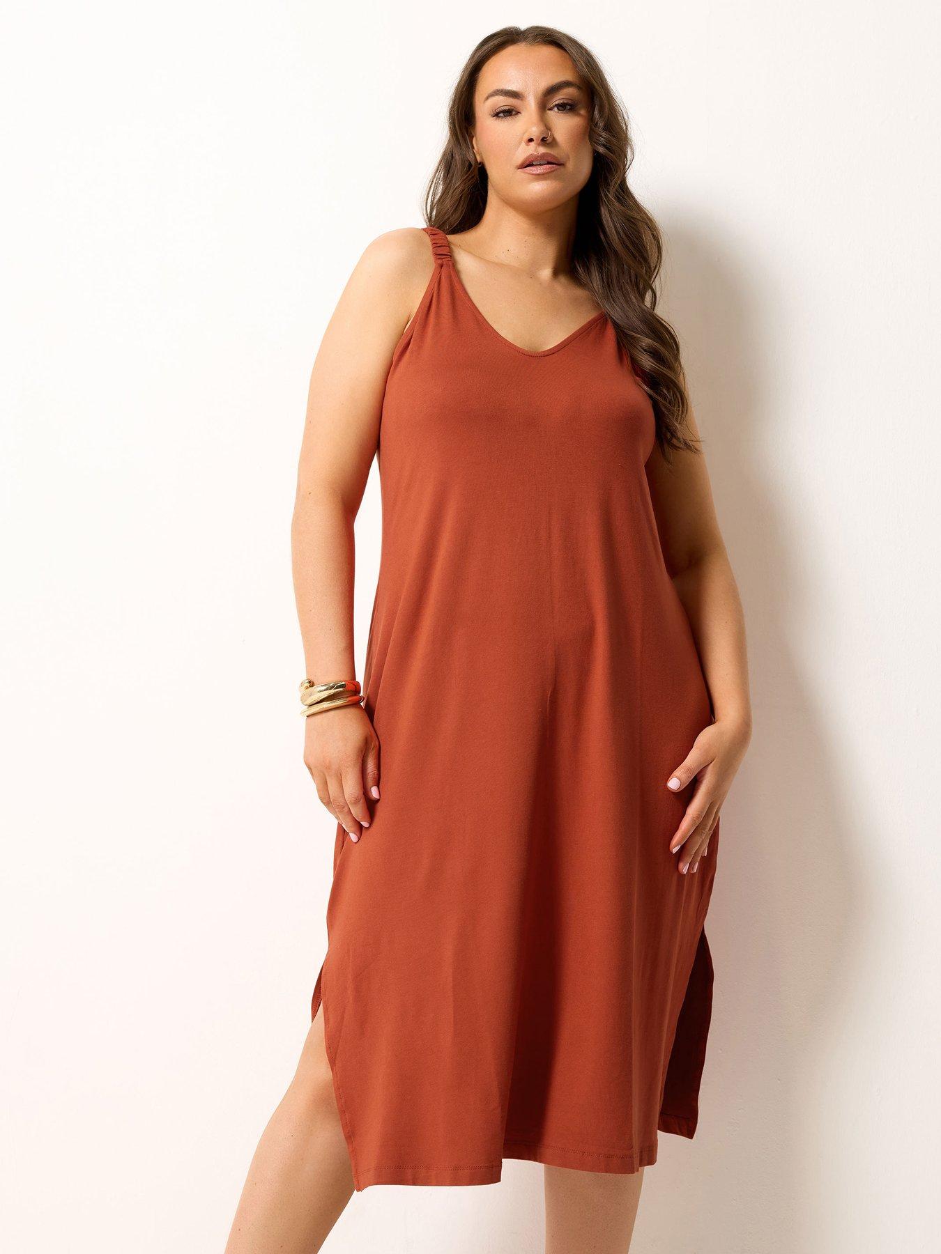Yours Curve Throw On Dress - Orange