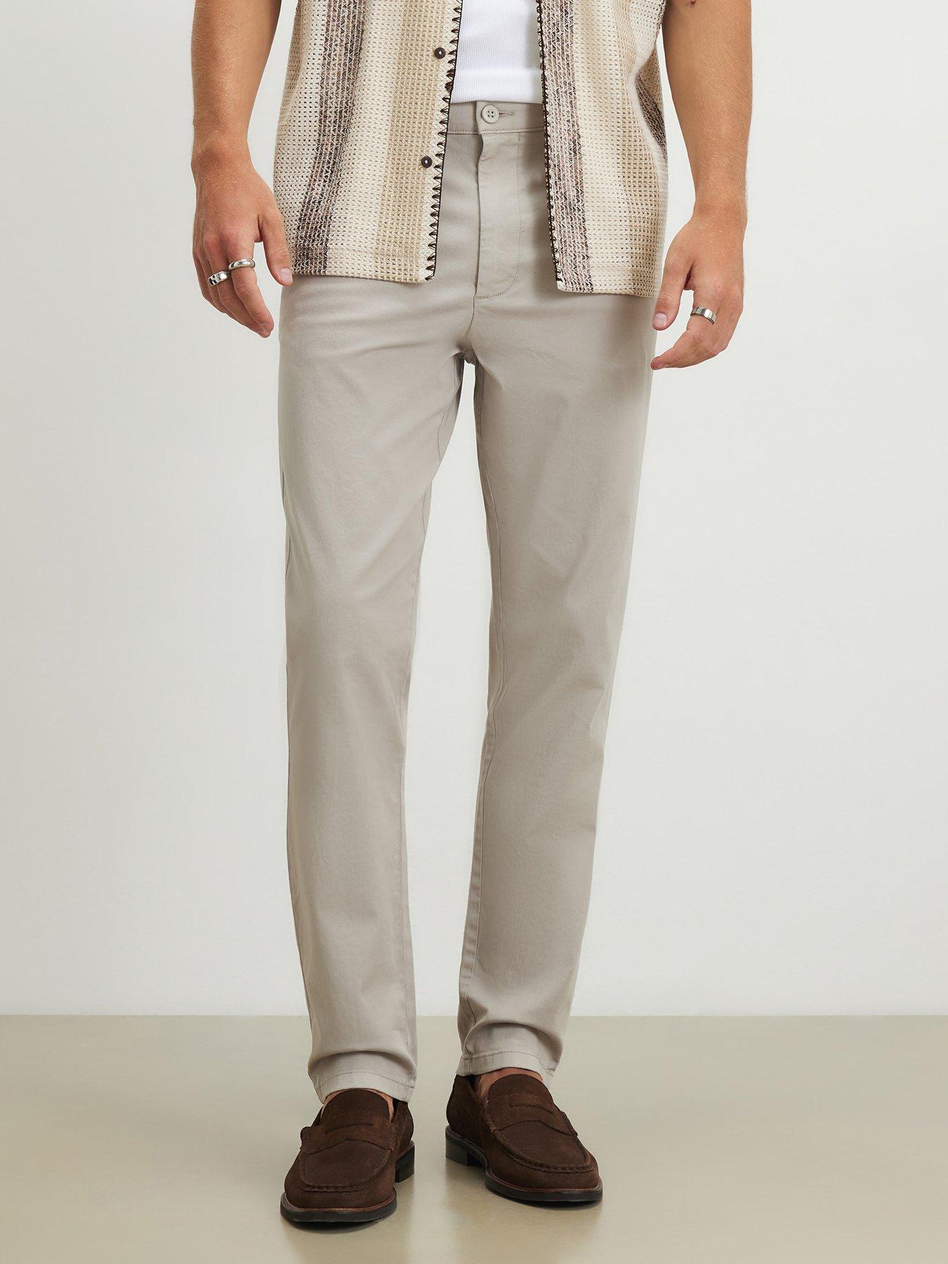 River Island Skinny Fit Chino Trousers - Grey