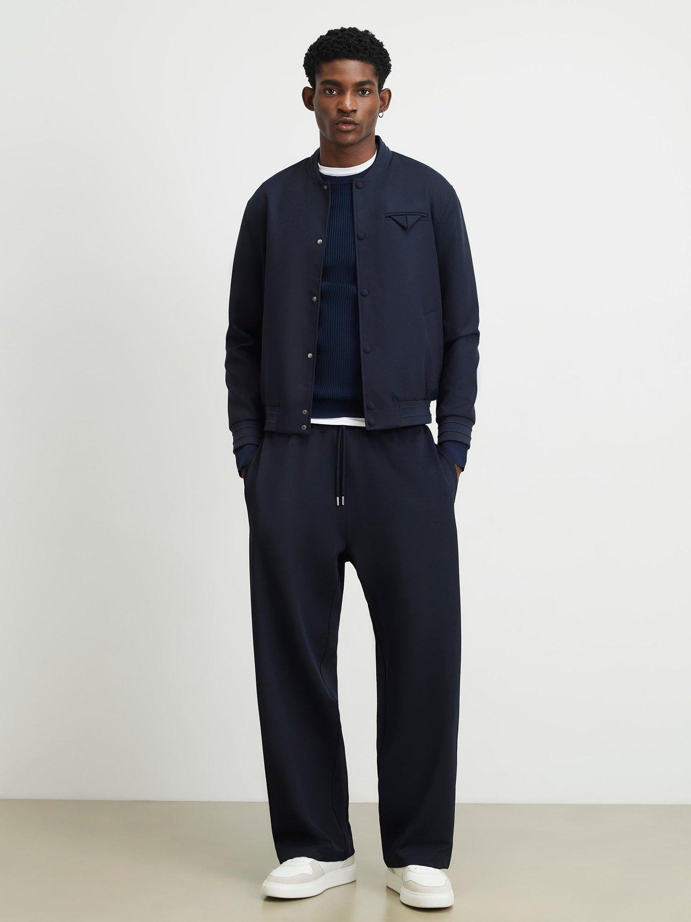 Image 3 of 6 of River Island Muscle Fit Long Sleeve Jumper - Navy