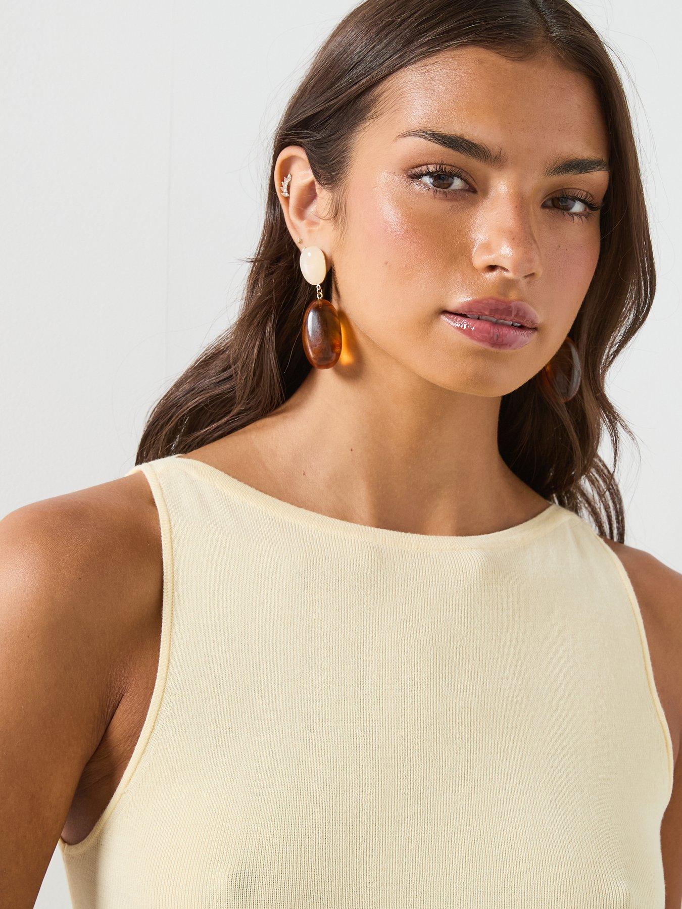 Image 4 of 6 of Mango Fine Knit Boat Neck Top - Yellow
