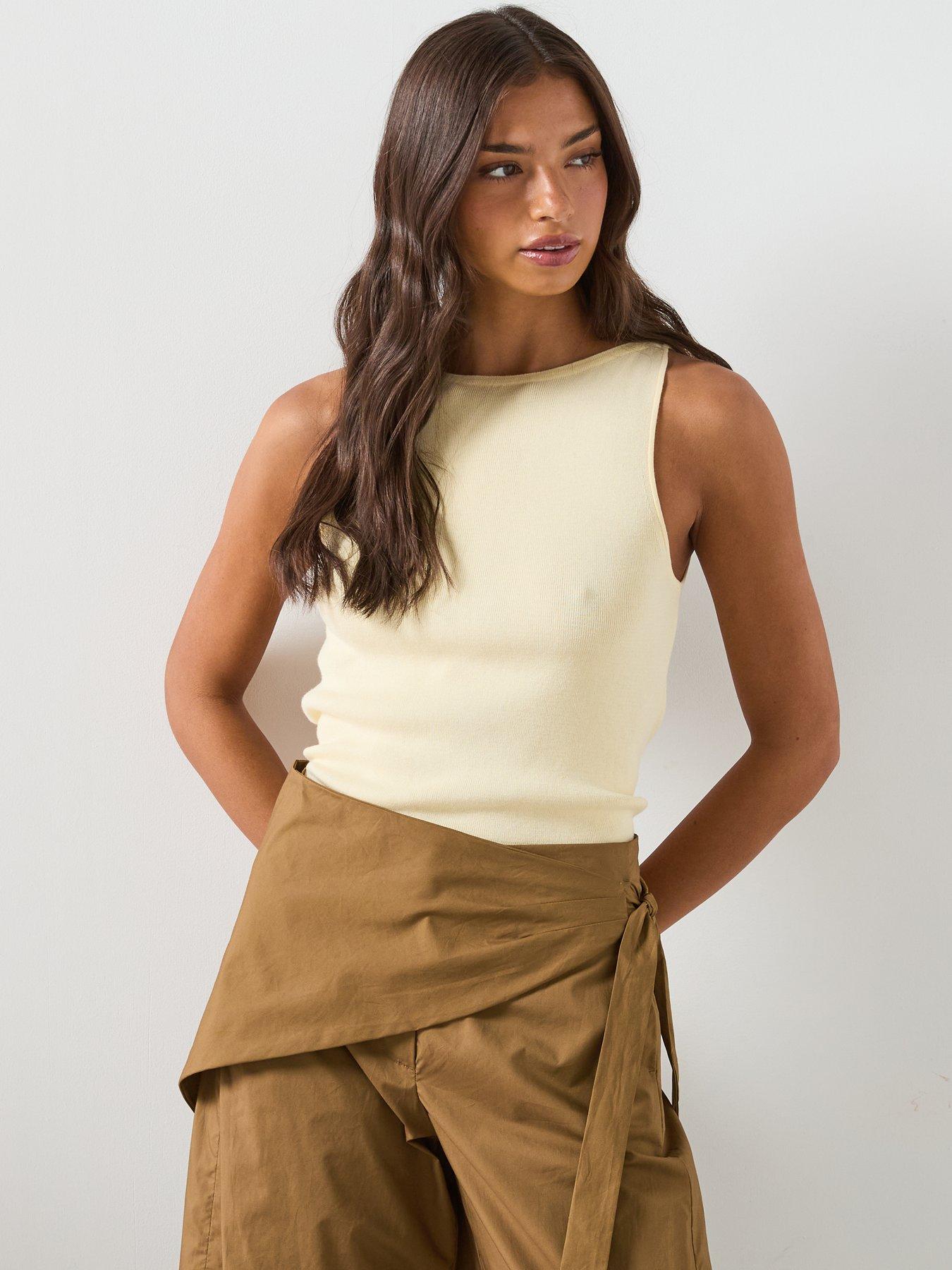 Image 5 of 6 of Mango Fine Knit Boat Neck Top - Yellow