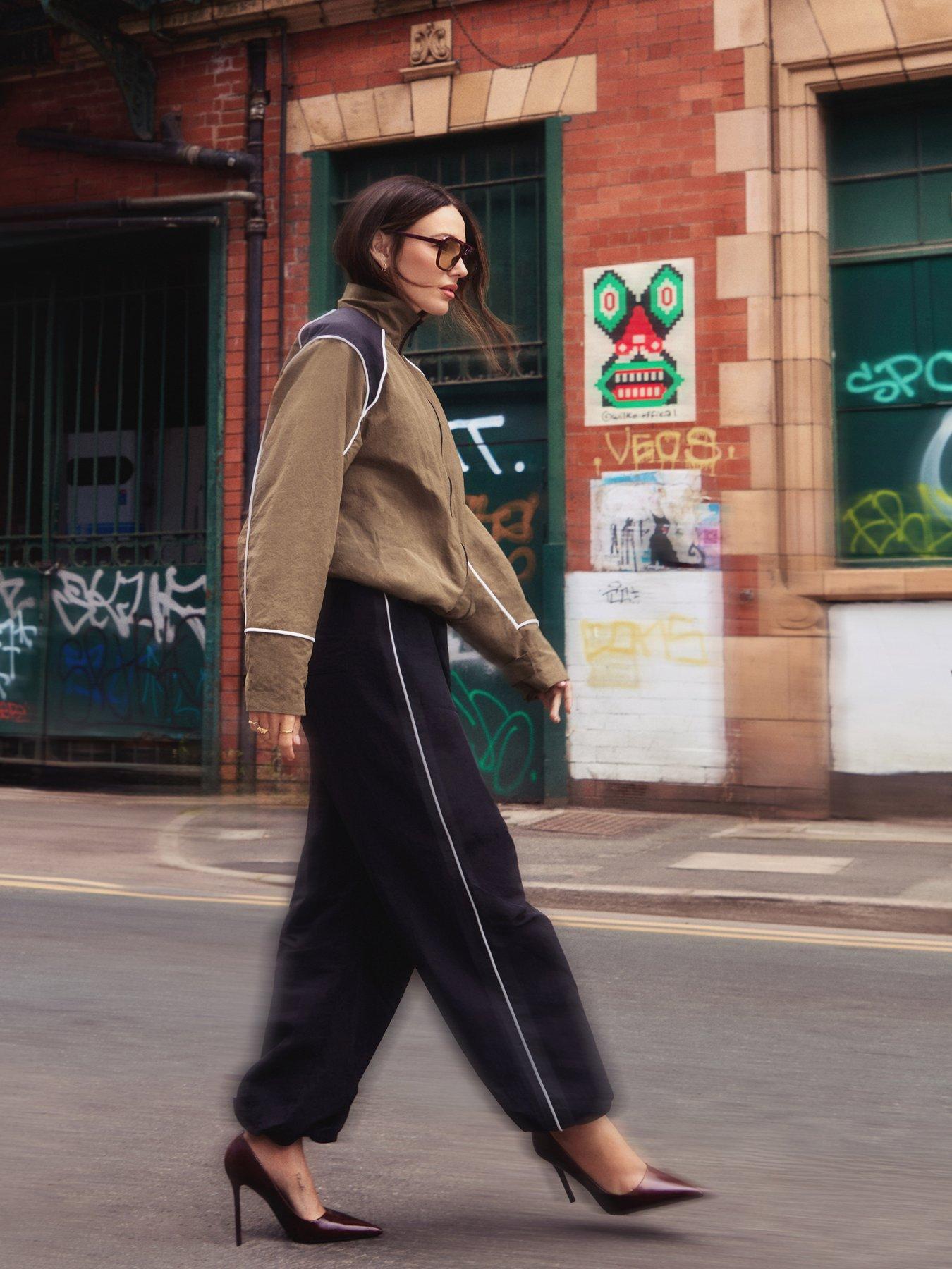 Image 1 of 6 of Michelle Keegan Colour Block Track Jacket Co Ord - Multi
