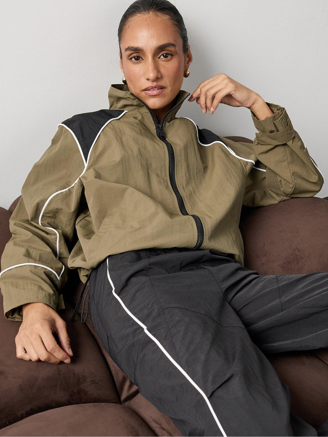 Image 3 of 6 of Michelle Keegan Colour Block Track Jacket Co Ord - Multi