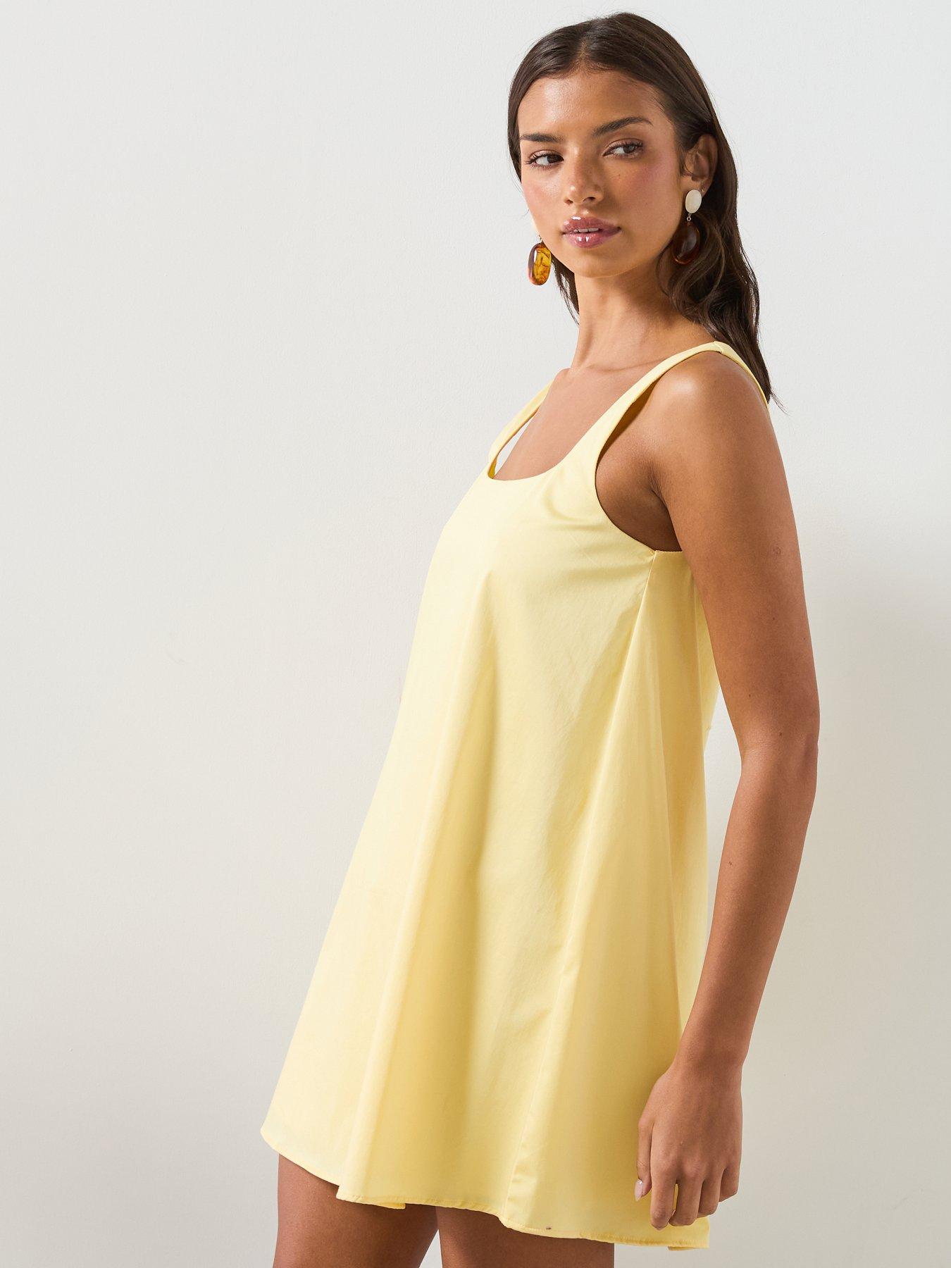 Image 6 of 6 of Mango Flared Cotton Dress - Yellow