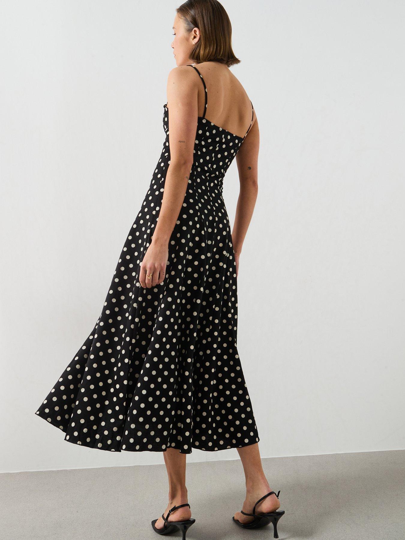 Image 2 of 6 of Mango A-Line Dress With Godets - Black