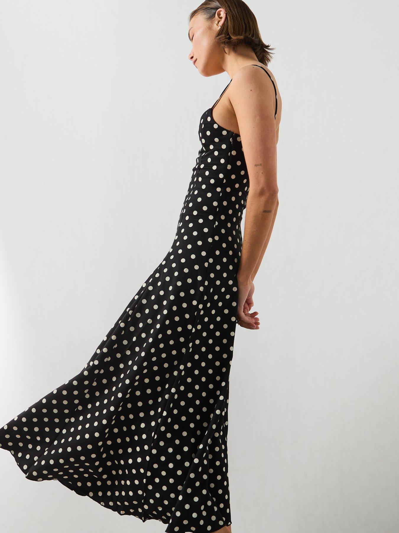 Image 5 of 6 of Mango A-Line Dress With Godets - Black