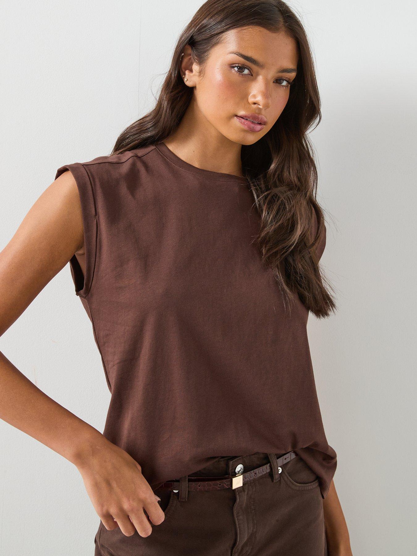 Image 5 of 6 of Mango Short-sleeved Cotton T-shirt - Brown