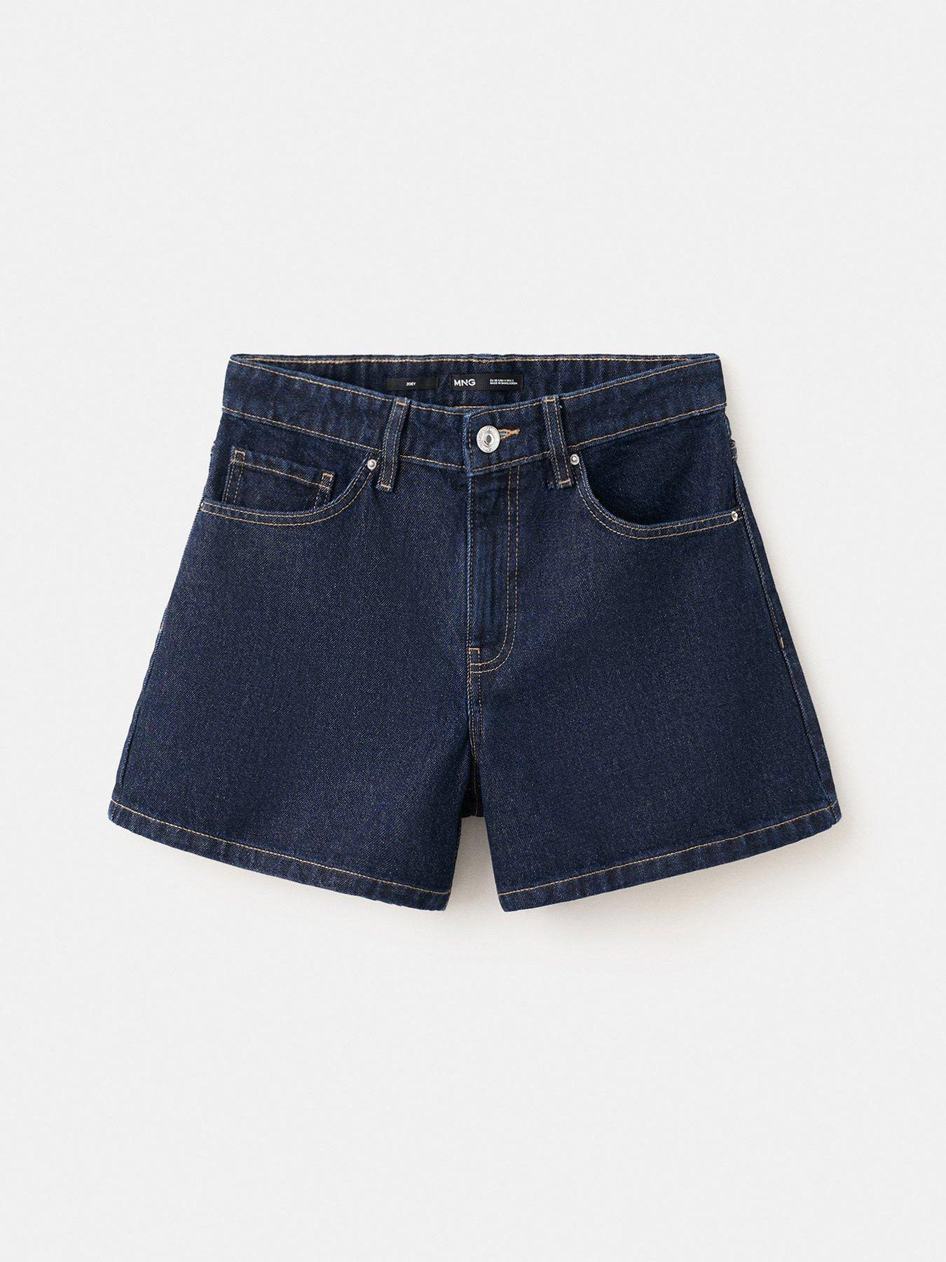 Image 6 of 6 of Mango Straight-Fit Denim Shorts - Blue