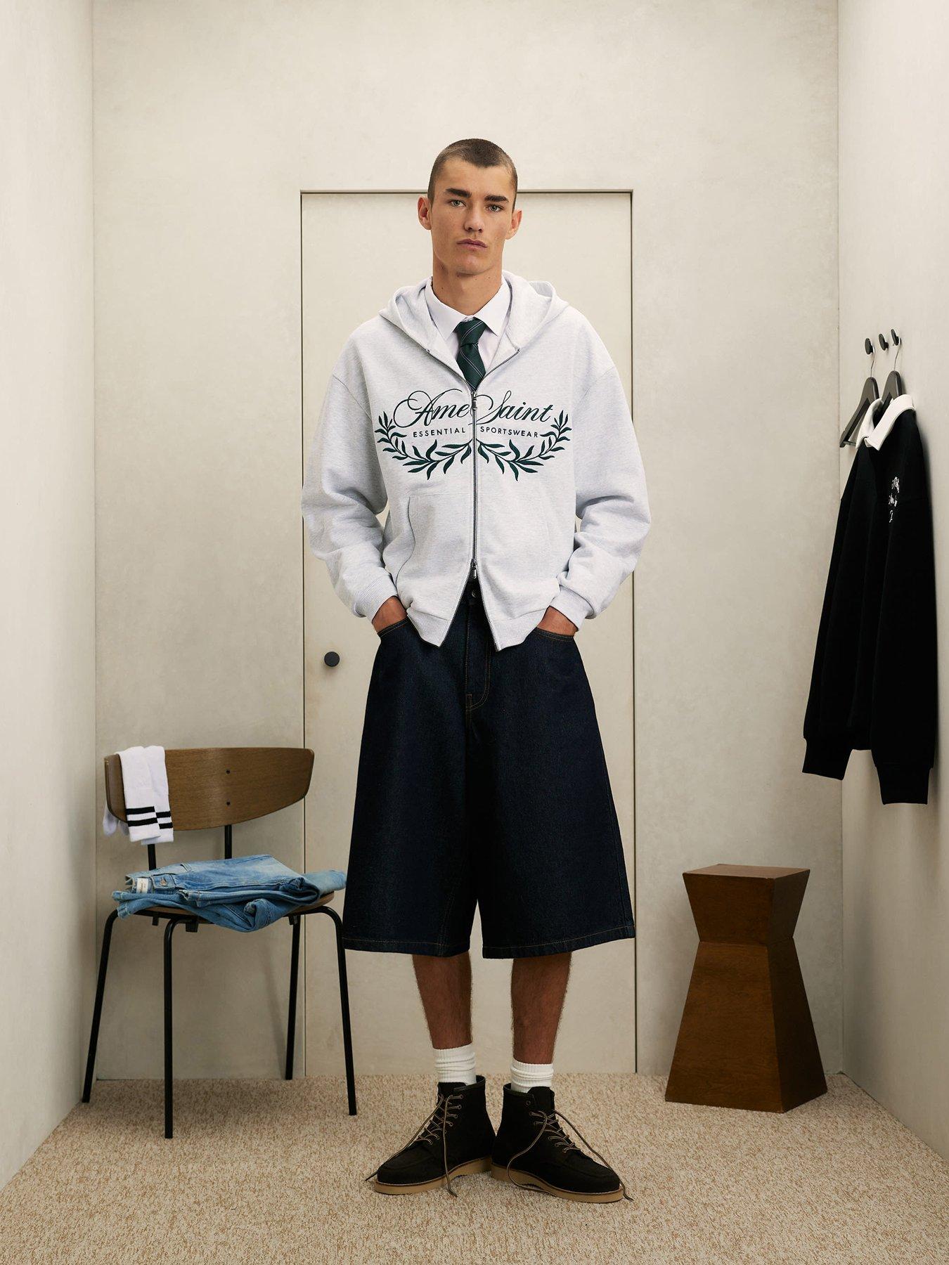 Image 3 of 5 of River Island Oversized Fit Luminis Hoodie - Grey