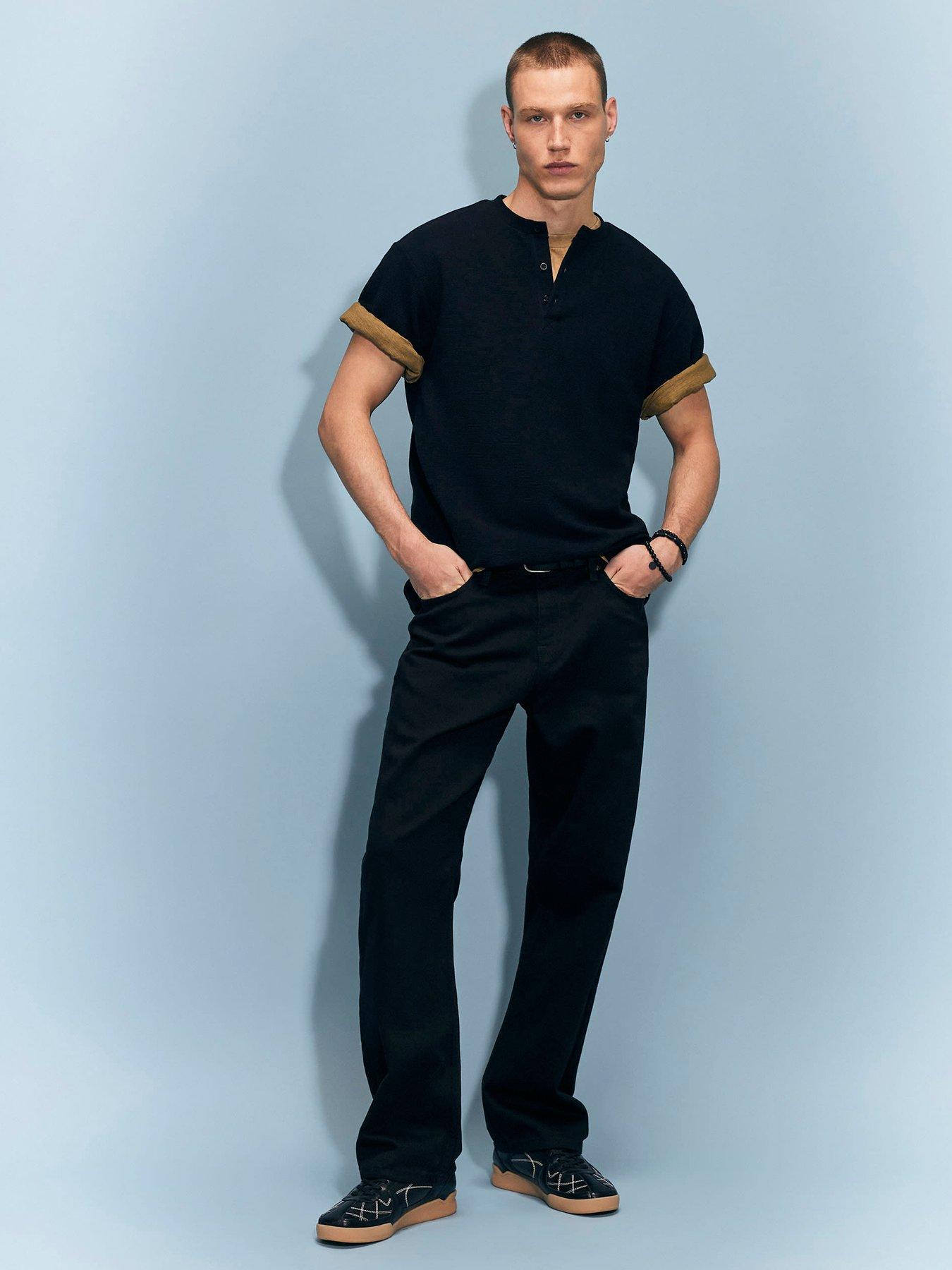 Image 1 of 4 of River Island Men's Loose Fit Jeans - Black