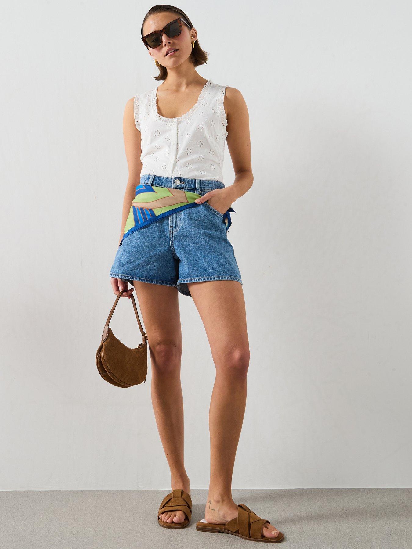 Image 3 of 5 of Mango Cotton Blouse With Broderie Anglaise Embroidery - Off White