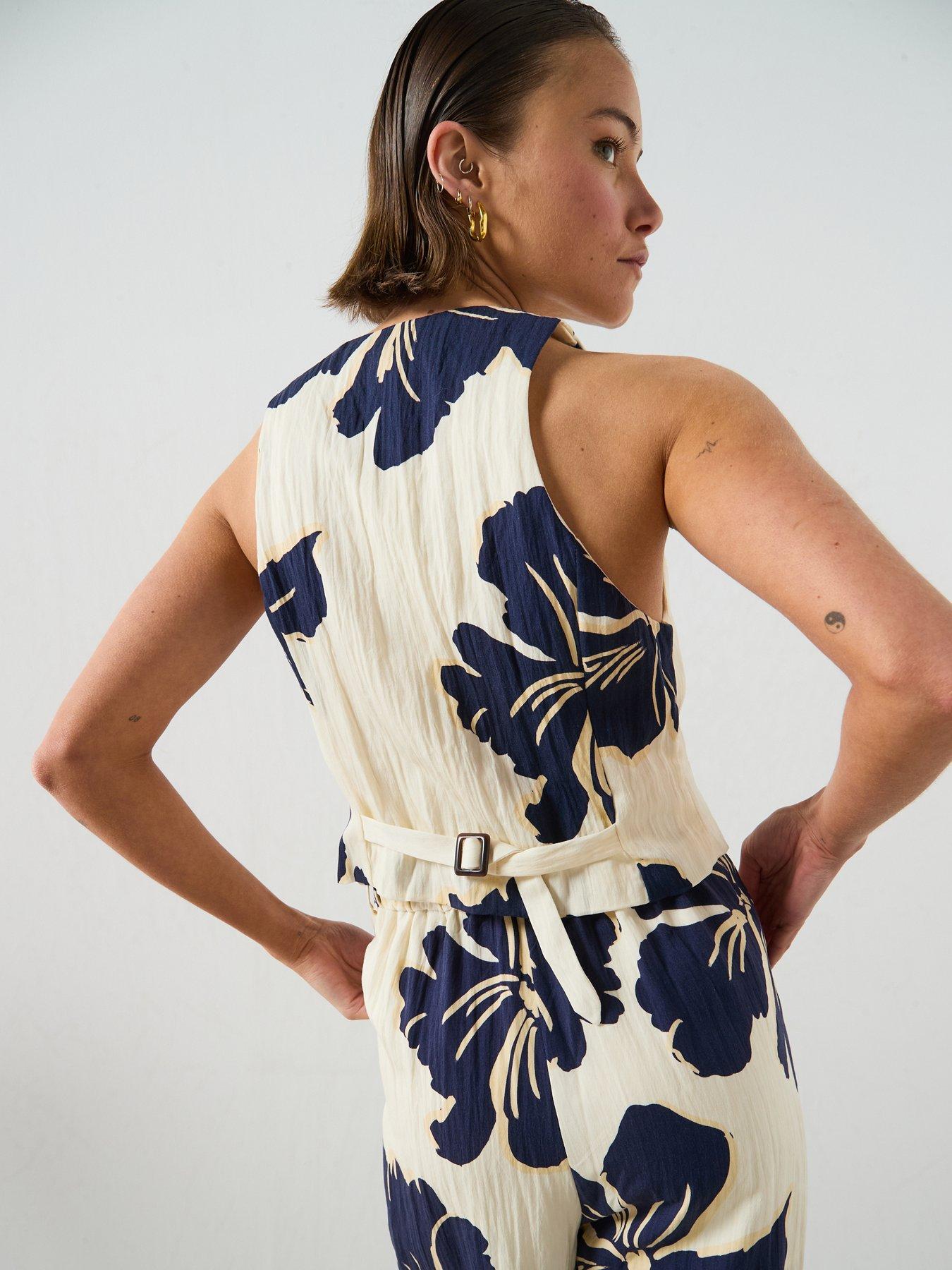 Image 2 of 6 of Mango Floral Print Co-Ord Lyocell Vest - Off-White