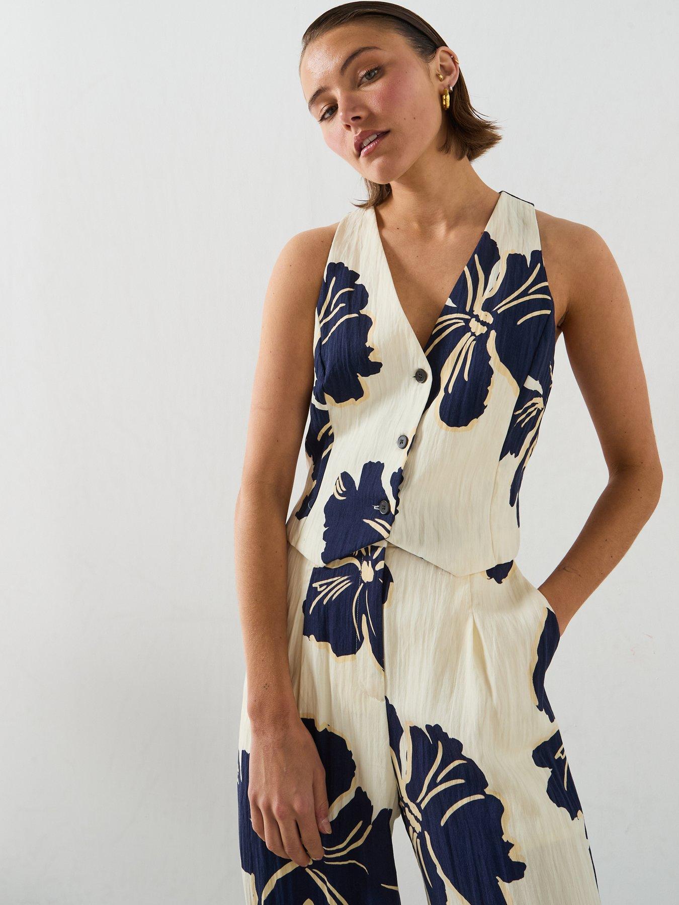 Image 5 of 6 of Mango Floral Print Co-Ord Lyocell Vest - Off-White