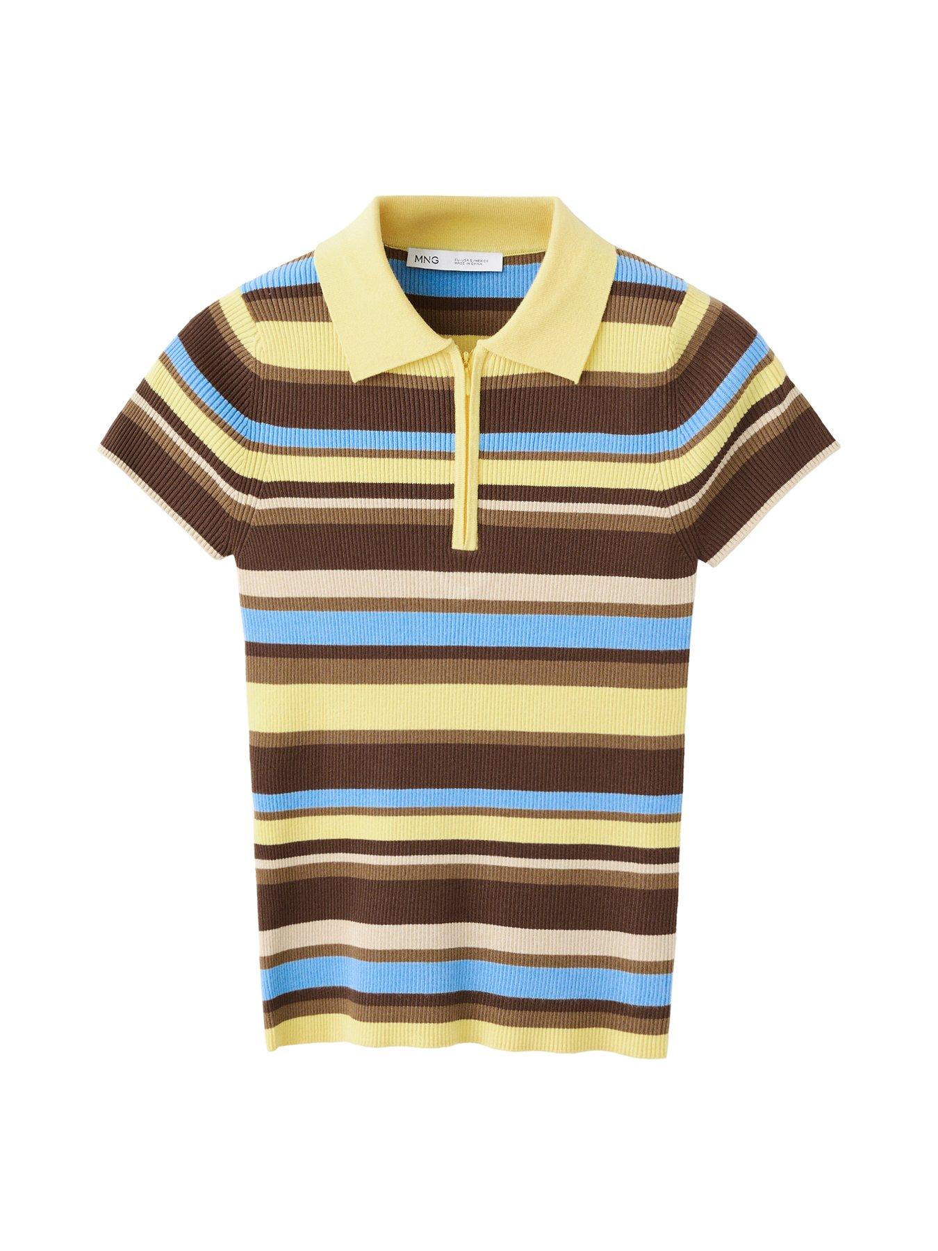 Image 5 of 5 of Mango Striped Rib Co-ord Sweater - Yellow
